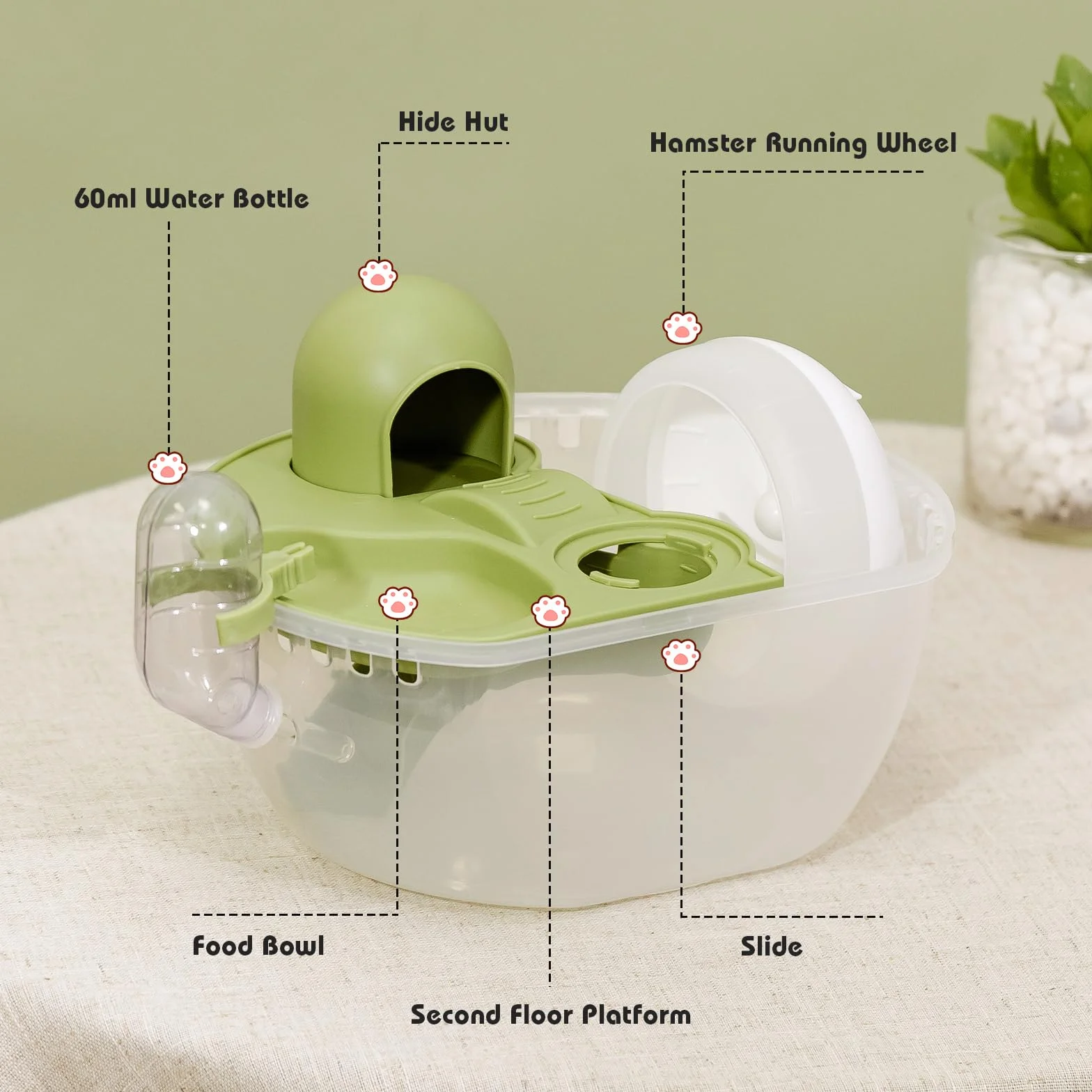 Nobleza - Jaula para Transportar Animales Pequeños, Jaulas Portadores de Hámster Portátiles, Transporte Contenedor para Conejos, Trasportín Rejillas de ventilación, Cómoda asa (L27*W20.5*H17CM)