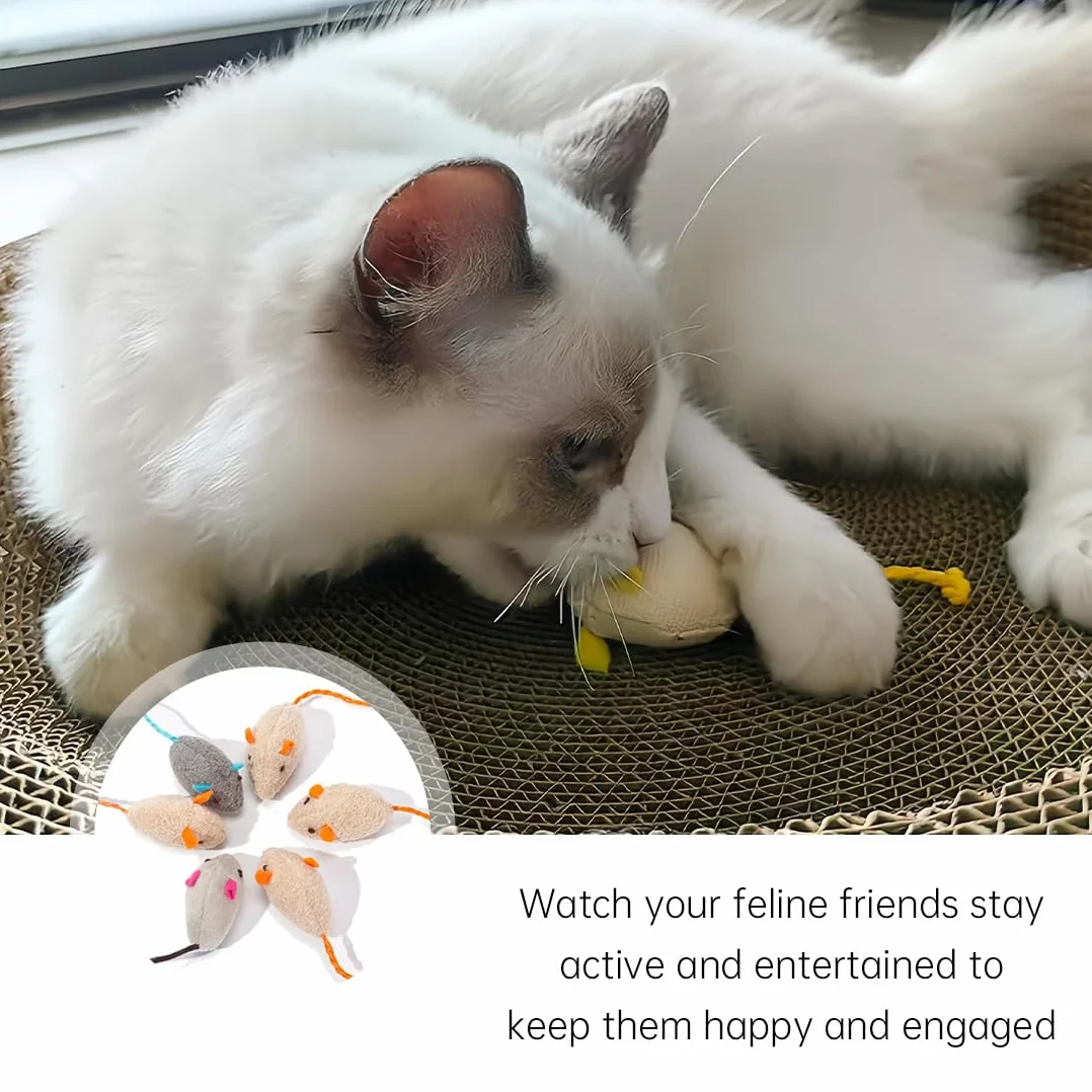 ZKGYUS 18 unidades de juguetes para gatos, ratones de juguete de hierba gatera, ratones de peluche con catnip, hierba gatera interactiva para gatos y gatitos