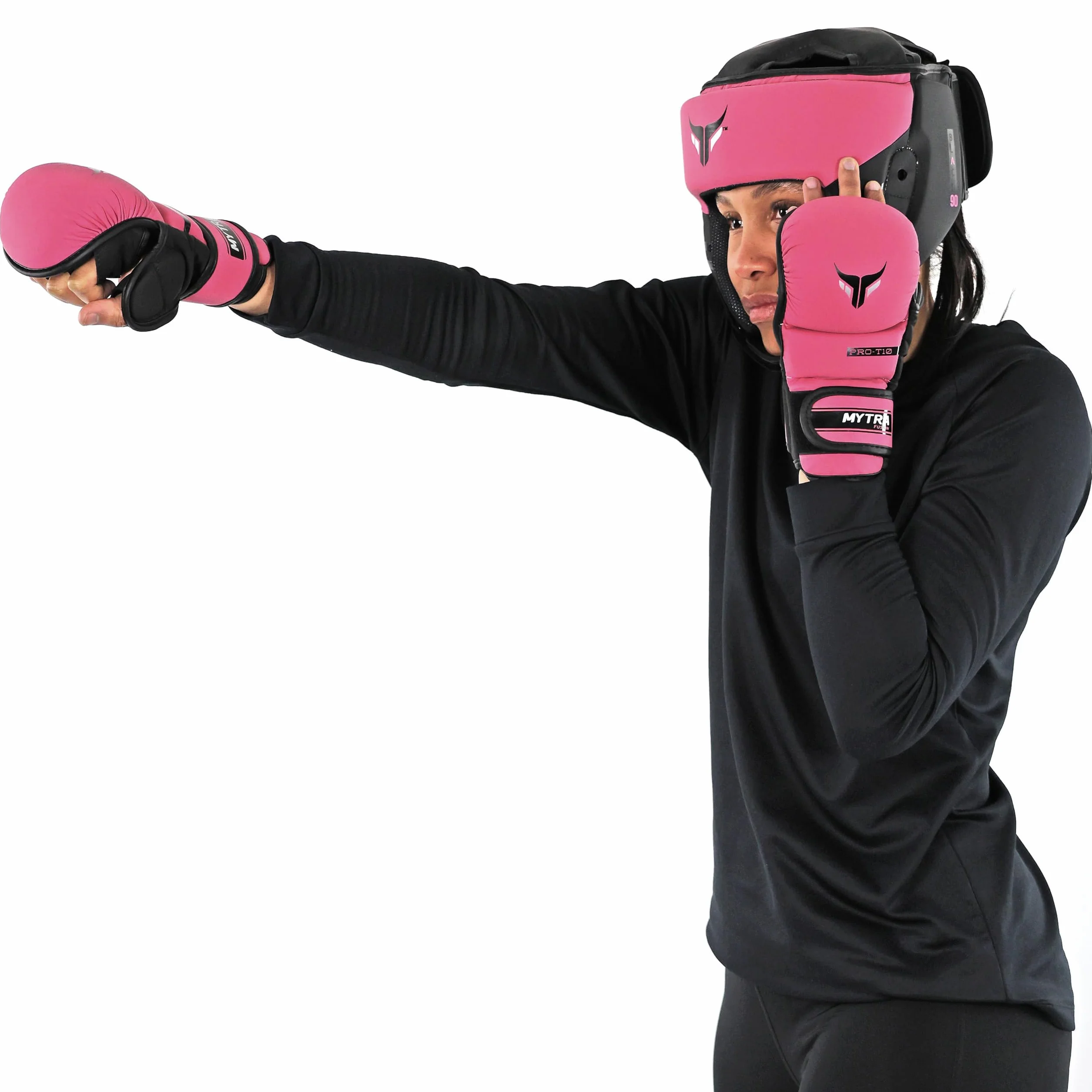 Mytra Fusion 7-oz Mujeres Guantes MMA Palma ventilada Abierta