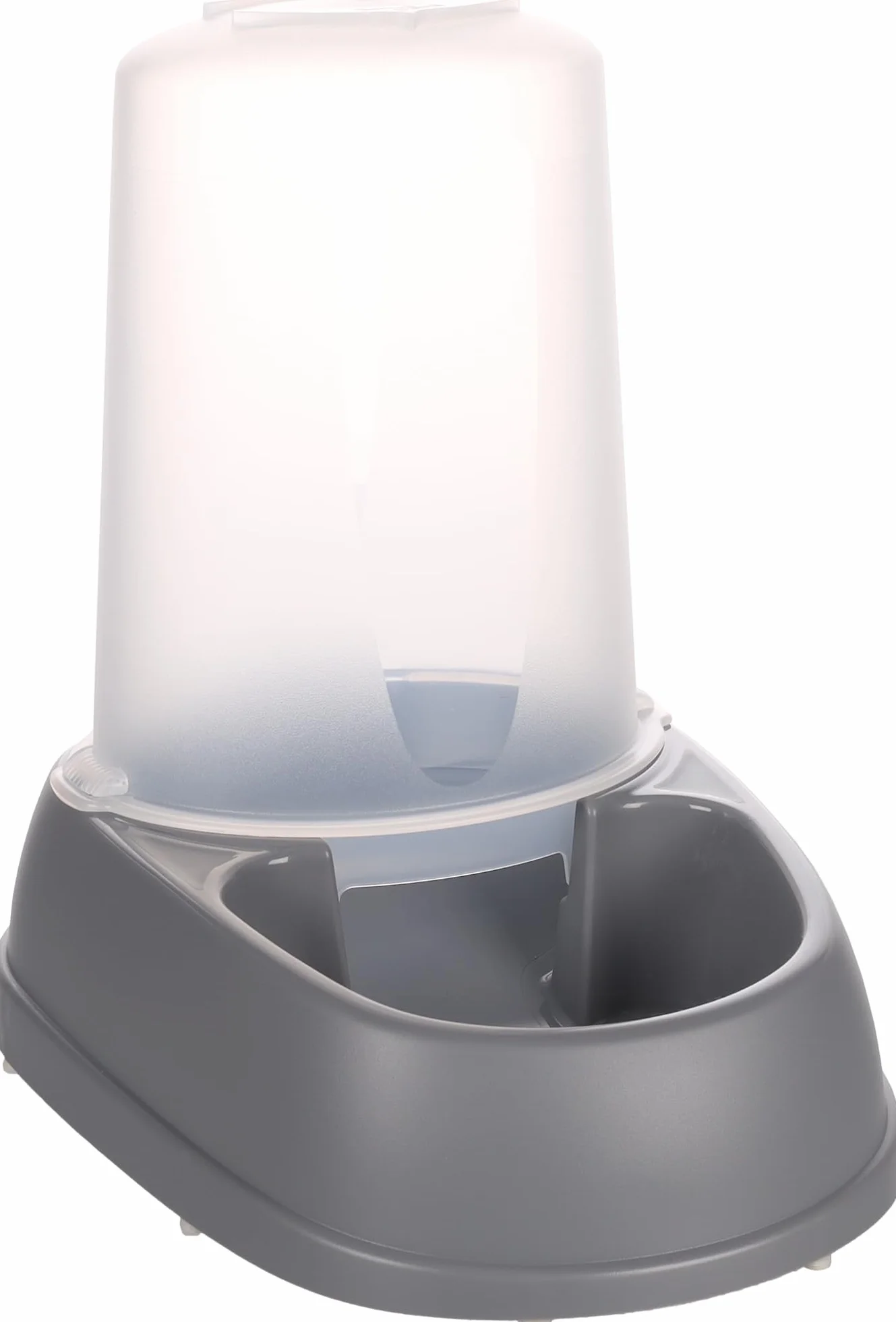Flamingo Dispensador de Comida y Agua Raja - Gris - Automático y Práctico - Capacidad 2.5 L - Ideal para Chihuahua, Teckel, Beagle, Bulldog Francés, Maine Coon y Siamés