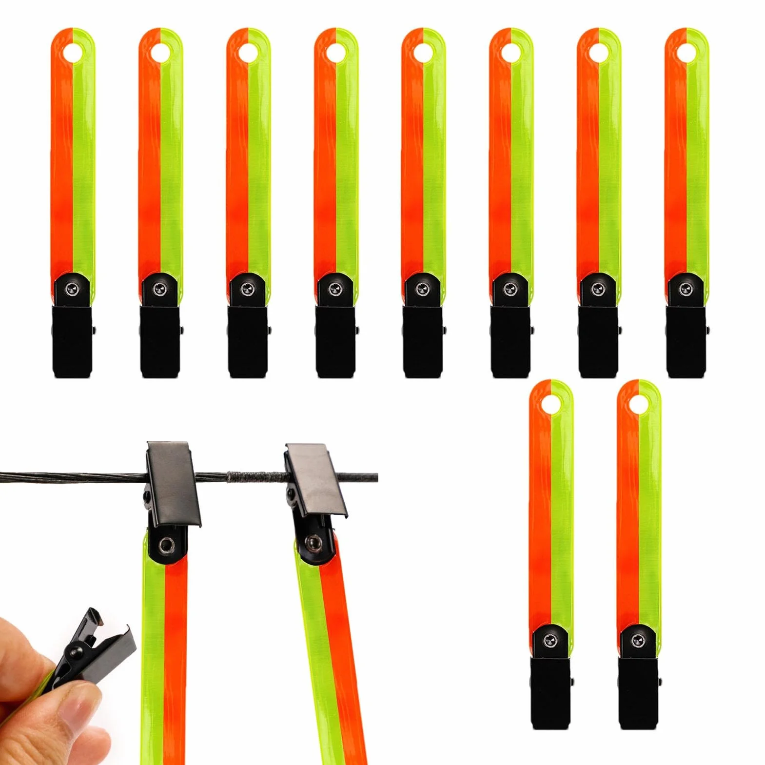 Adveaux Marcadores De Senderos 12 Clips Alta Visibilidad Reflector PVC Impermeable Caza