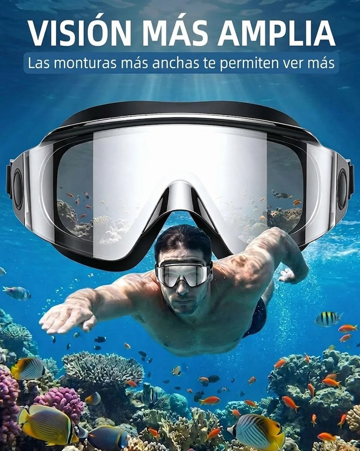 Gafas de Natación Sin Marco, Protección UV y Antivaho