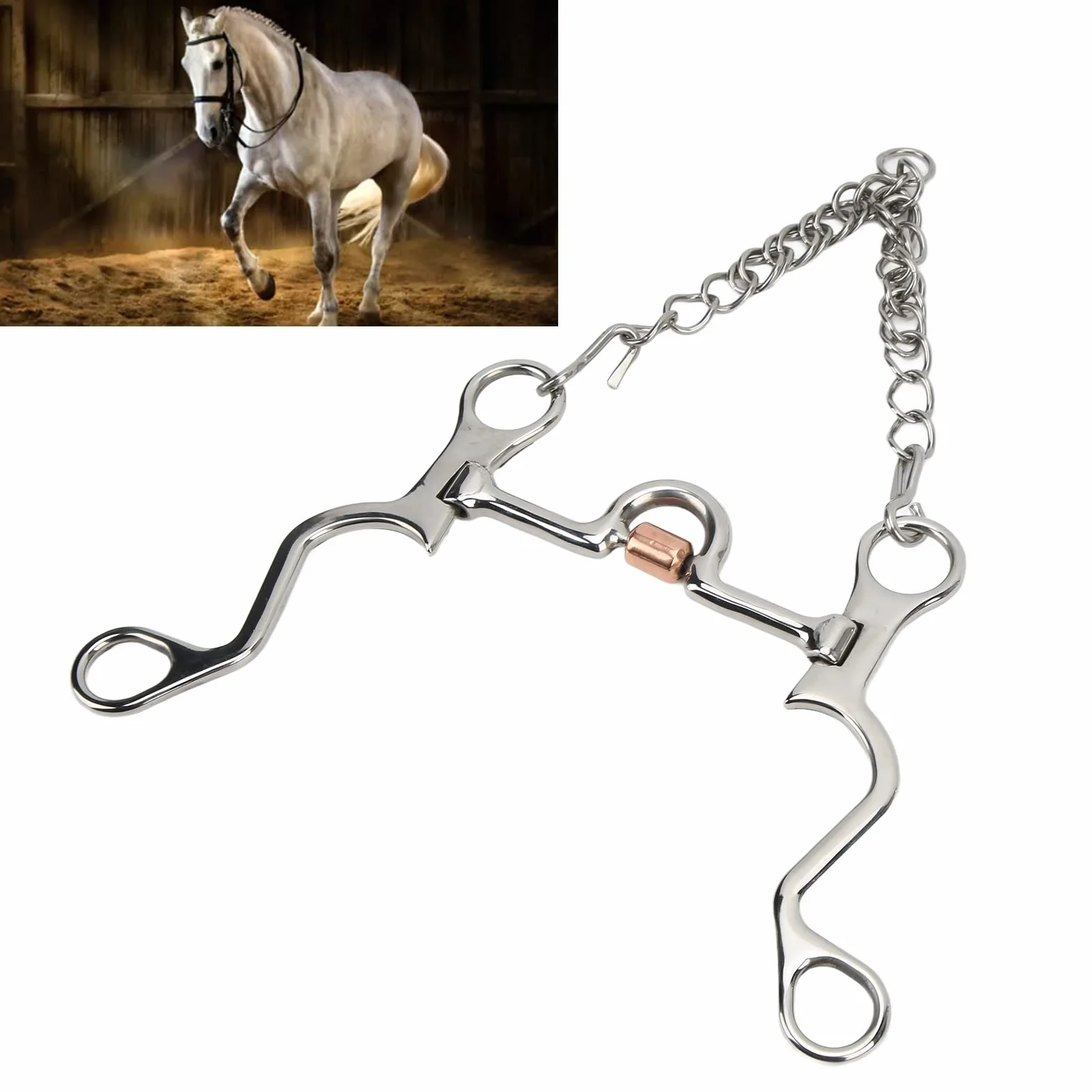 Broca de Caballo Pelham, Broca de Caballo de Acero Inoxidable Fuerte for Montar a Caballo, Rendimiento Ecuestre, Broca y Broca for Boca de Caballo (Size : 120MM)