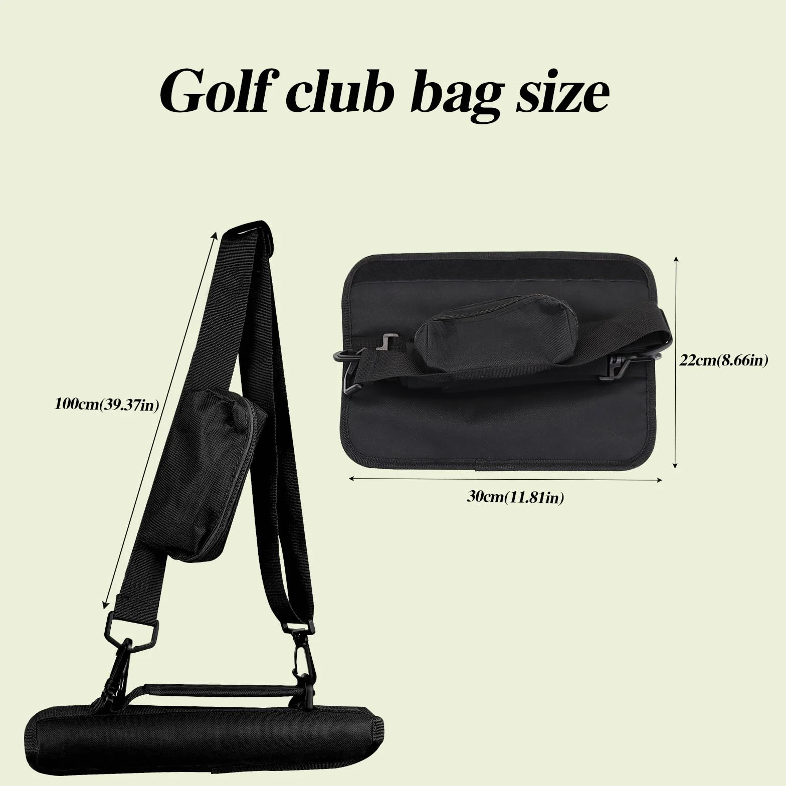 Bolsa de golf plegable para hombre y mujer con bolsillo y correa para 3-5 palos