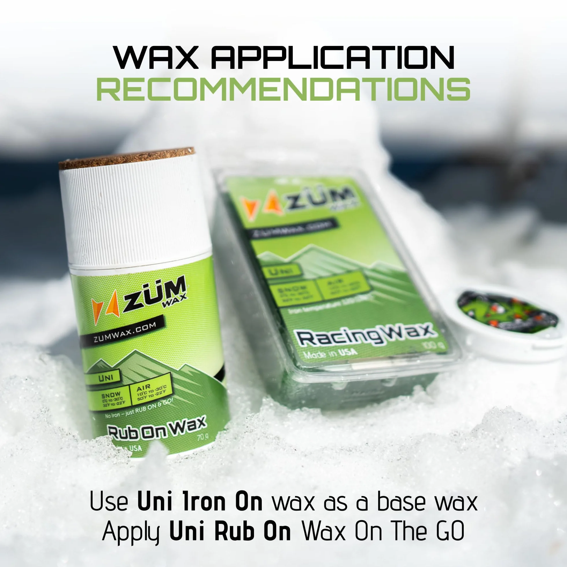 ZUMWax Ski Wax 100g Universal All Temperature Racing Wax