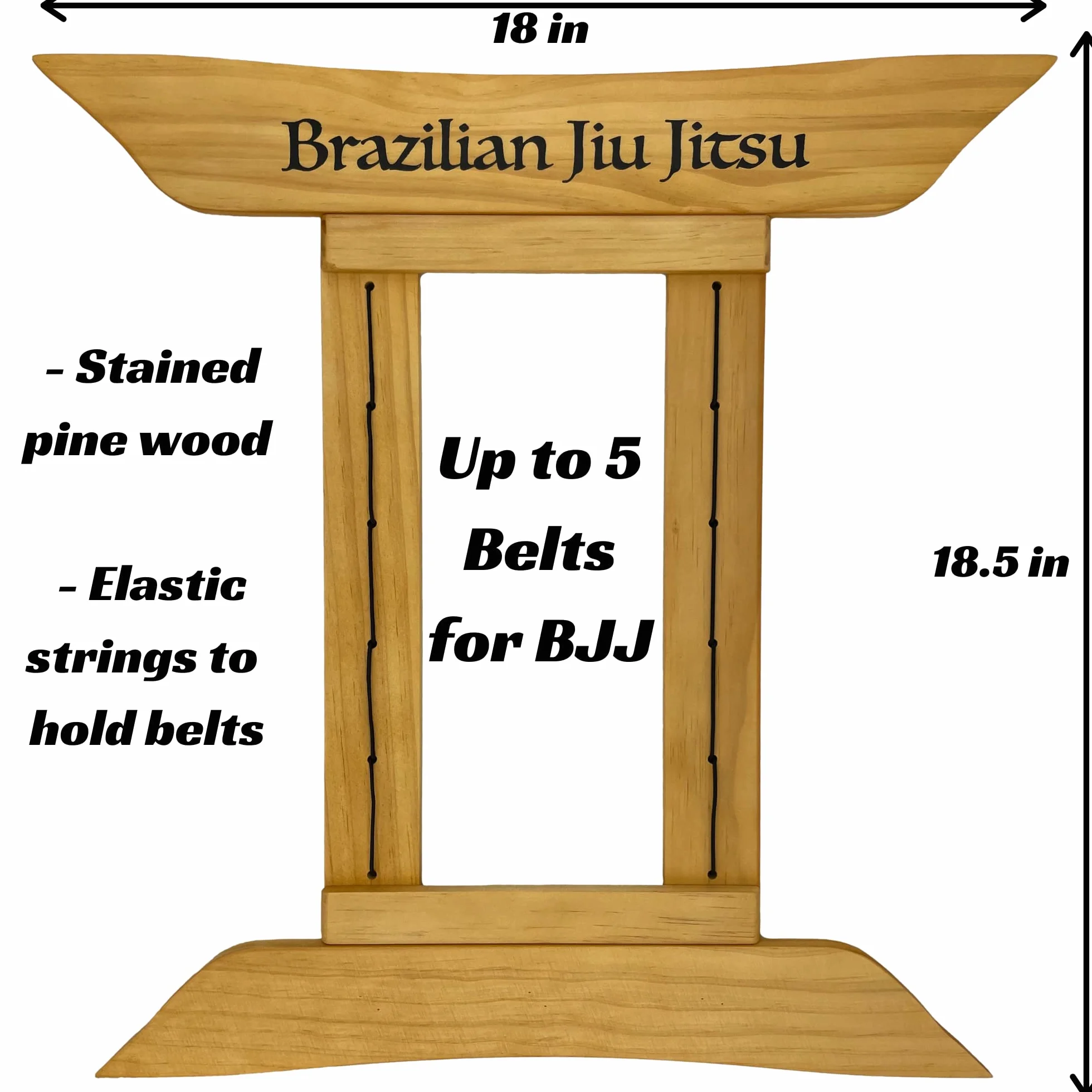 Alley Cats Expositor de Cinturones de Jiu Jitsu Brasileño para 5 Cinturones BJJ con Colgador de Medallas