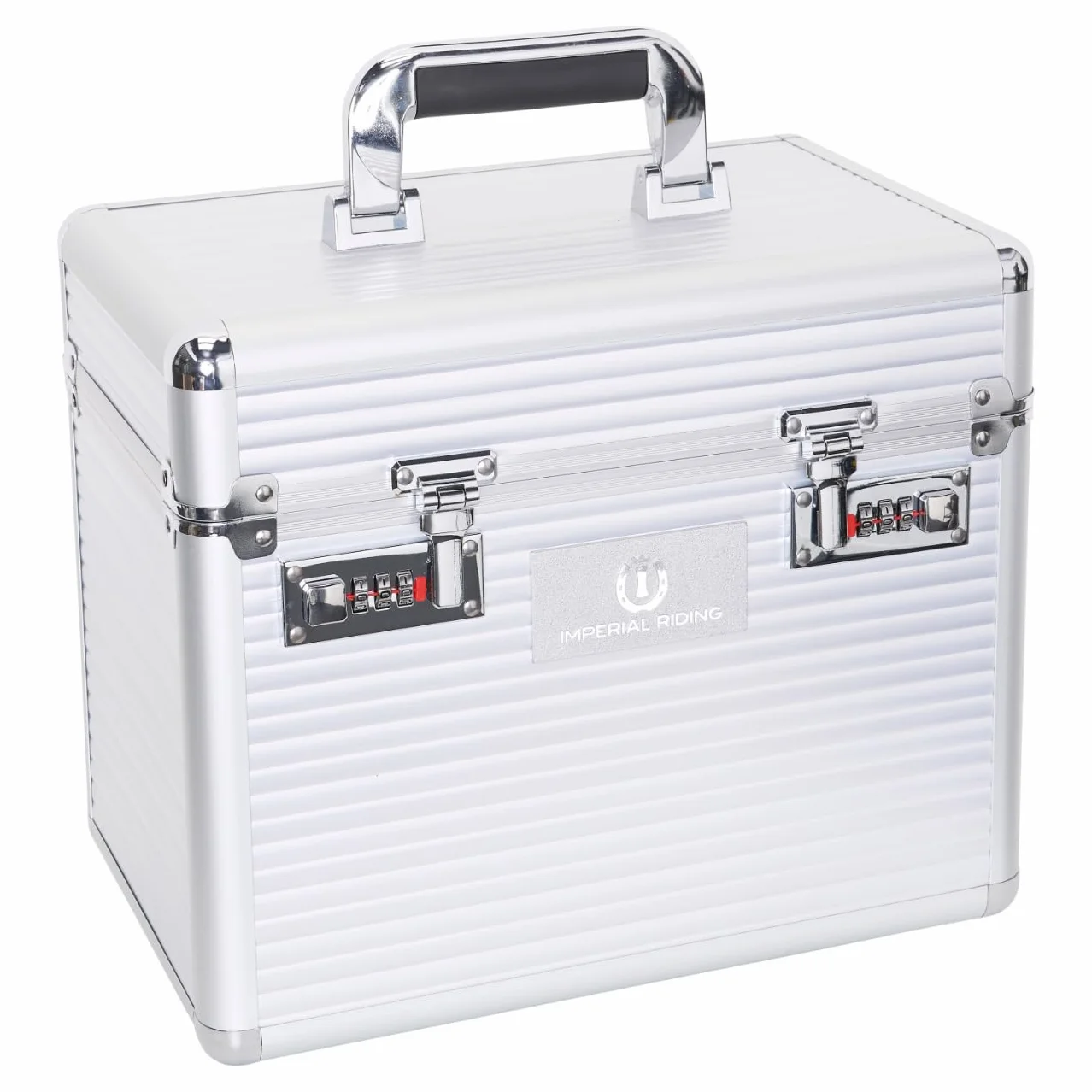 Imperial Riding Shiny Classic - Caja de Limpieza pequeña con Cerradura de combinación, Compartimentos Ajustables, Caja de Almacenamiento para Herramientas de Limpieza, con Espejo, 32 x 20 x 26 cm