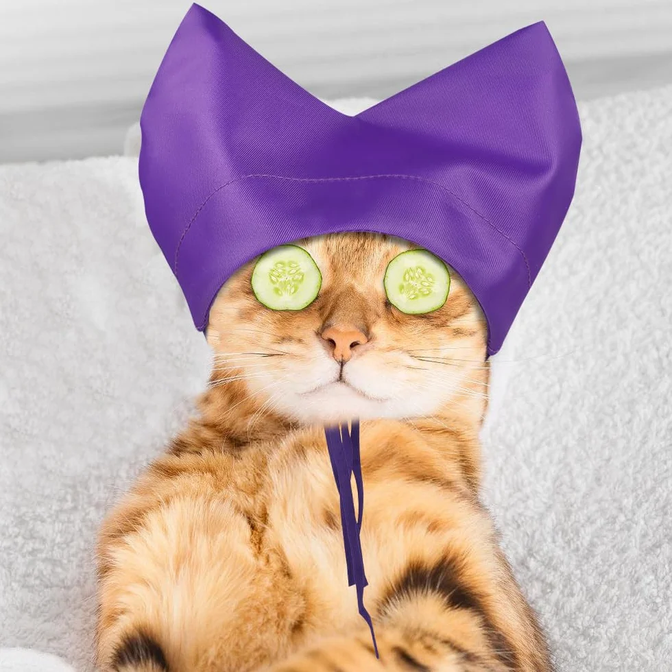 Gorros de ducha para gatos, gorro de baño impermeable para gatitos, protección para los oídos para gatos, gorro para mascotas, protector de orejas, gorro de ducha para gatos y perros pequeños, baño