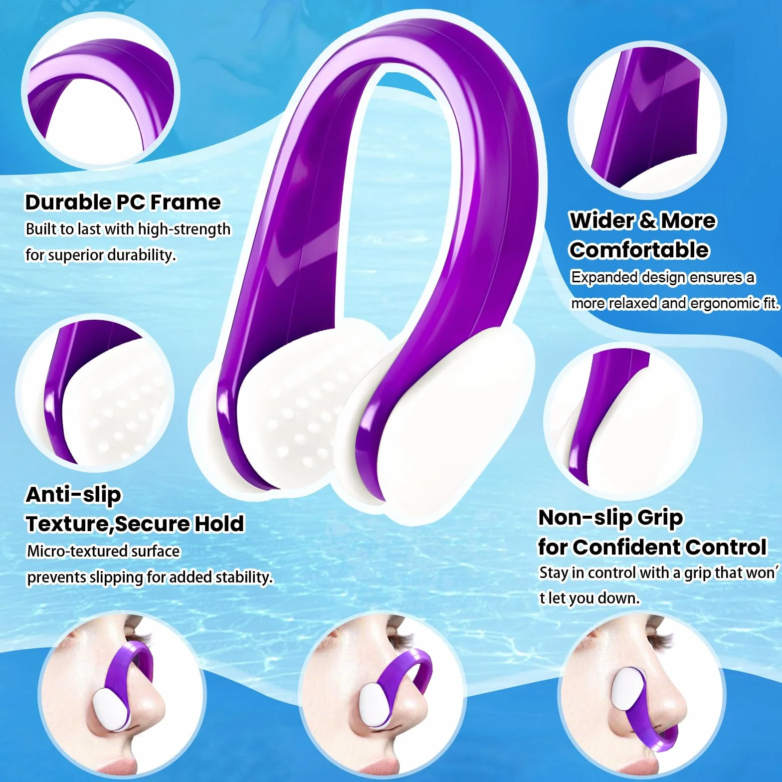 Pinzas Nariz Natación 10 Piezas Clip Nasal Silicona para Niños y Adultos con Caja Almacenaje Multicolor