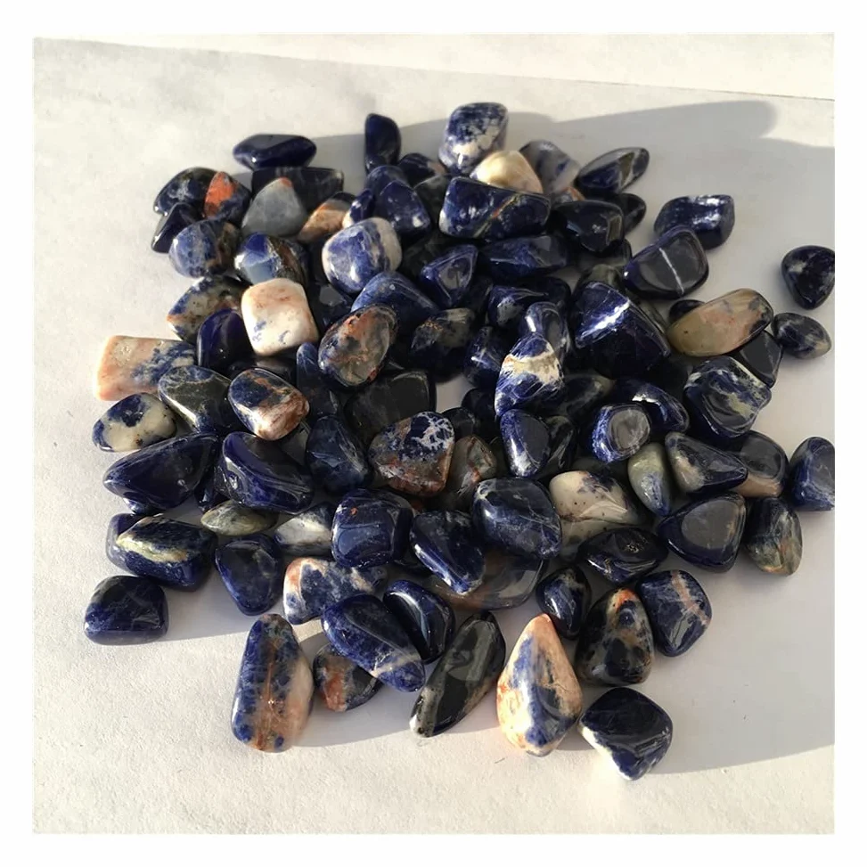 Regalo curativo Natural Blue-Veins Piedra Grava Azul Cristal Piedra Grava Acuario Jardín Jardín Curación Energía Piedra Decoración for (Size : 500g)