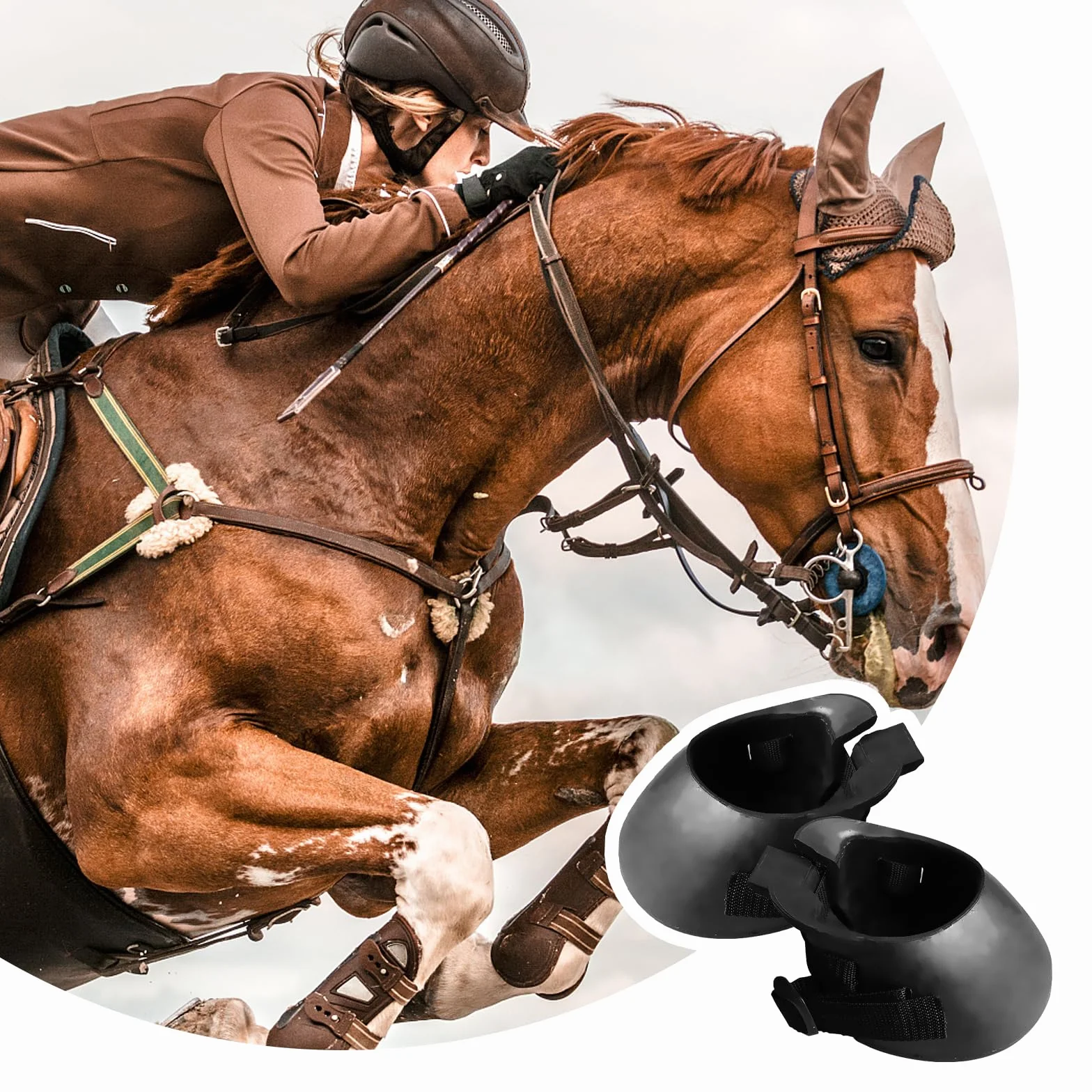 1 Par Botas de Goma para Cascos, Protección para Cascos de Caballos, Antideslizamiento Botas de Goma para Caballos, Herraduras para Cascos Lesionados, Diseñado para Soporte en Lesiones (M)