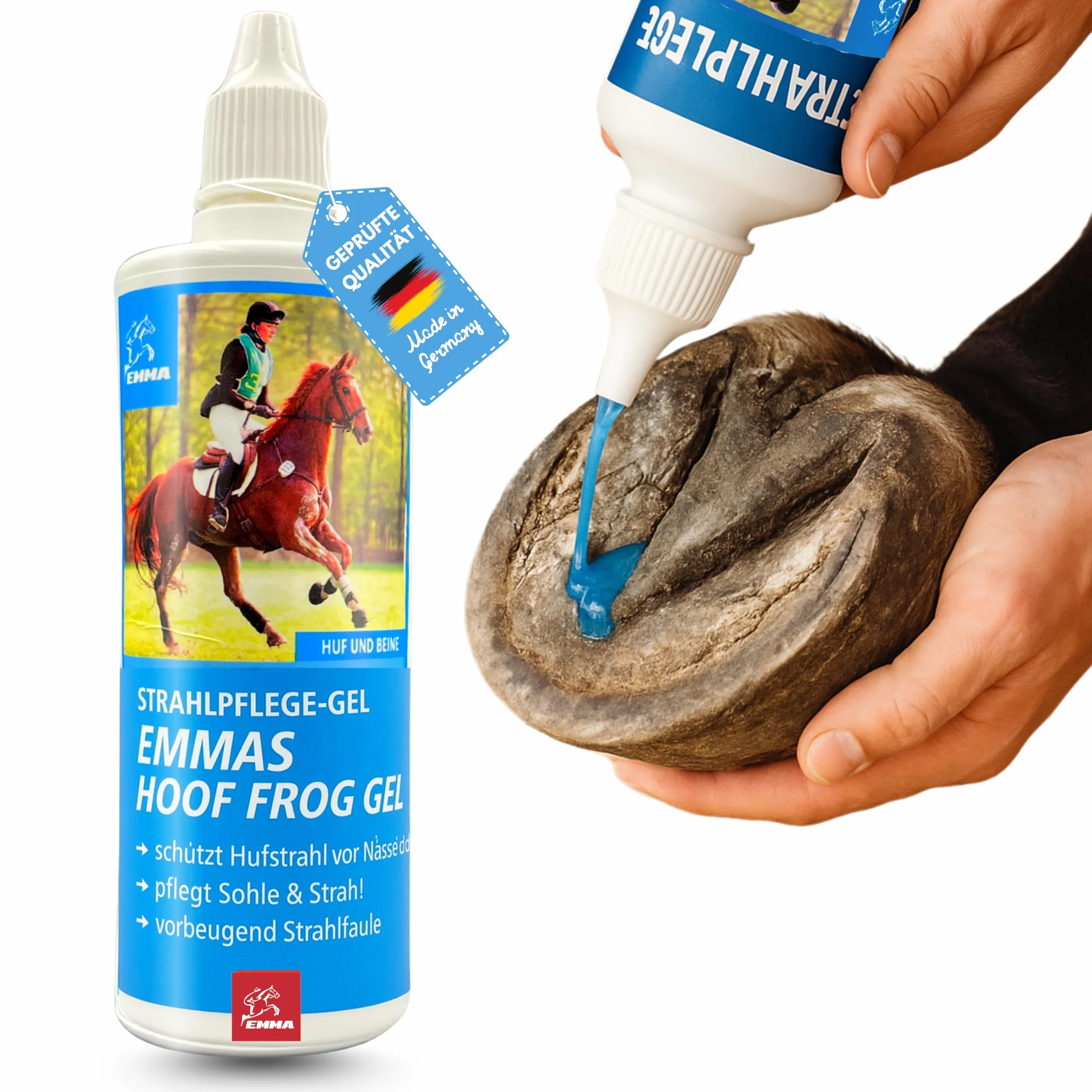 Cuidado de la rana para los caballos I Protección de la rana I Cuidado de los cascos I Casco, suela de la rana I Gel I Prevención de la podredumbre I Medios para proteger el cuerno de la rana 100ml