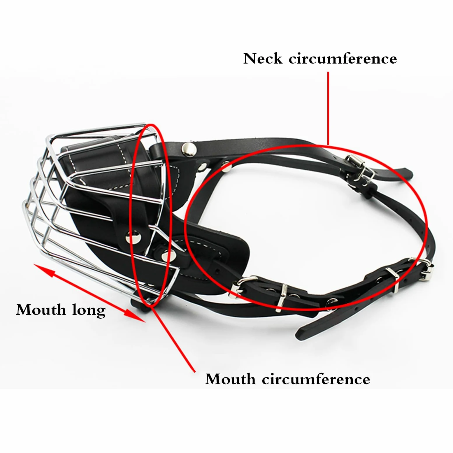 Bozal para Perros, Bozal de Alambre for Perro, Transpirable, Ajustable, metálico, Resistente a la abrasión(Black,XL)