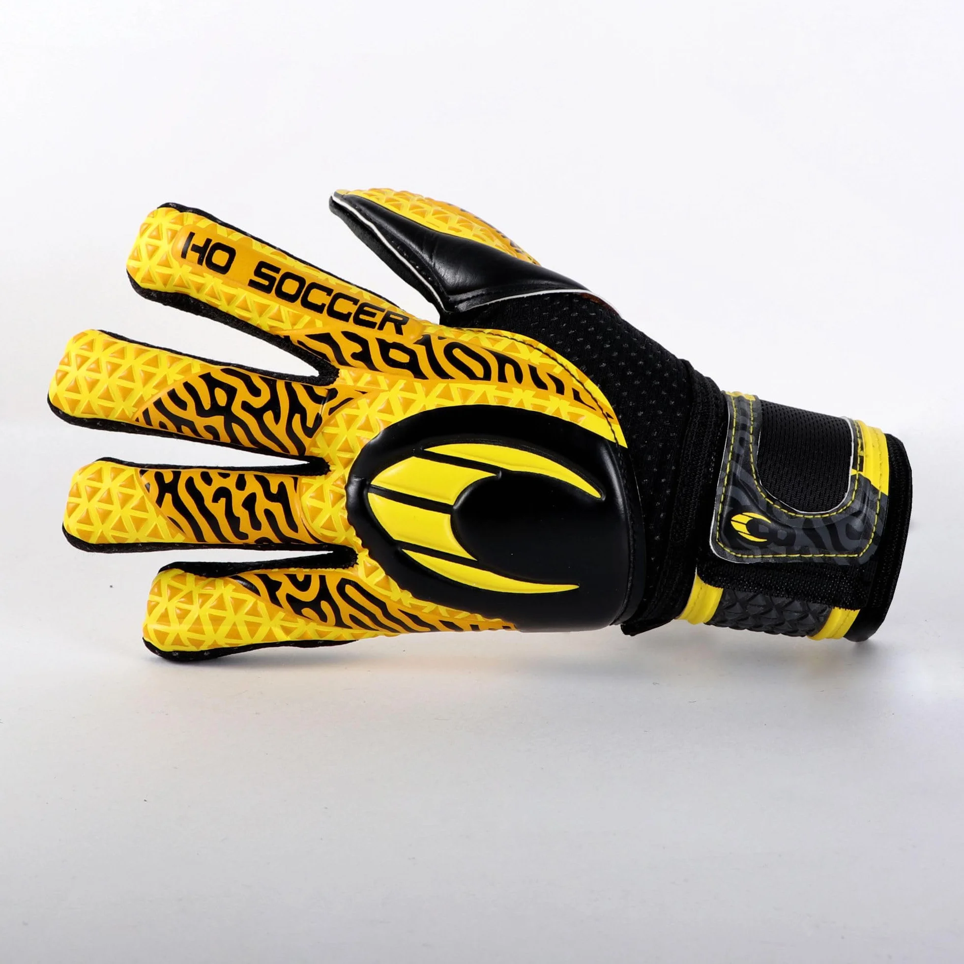 HO Soccer HG Initial NG HARDGROUND Guantes de Portero, Negro/Amarillo