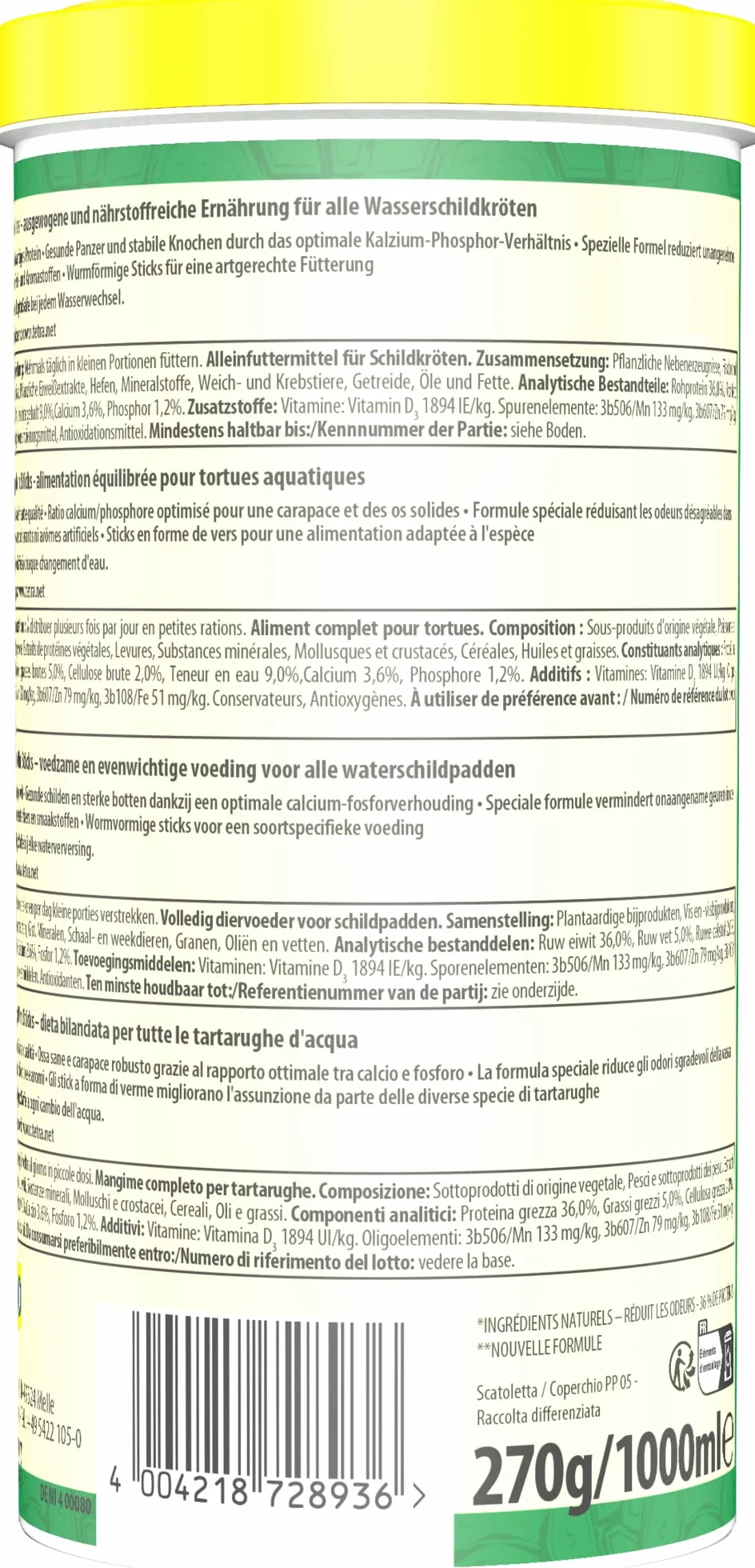 Tetra ReptoMin alimento para tortugas 1 l
