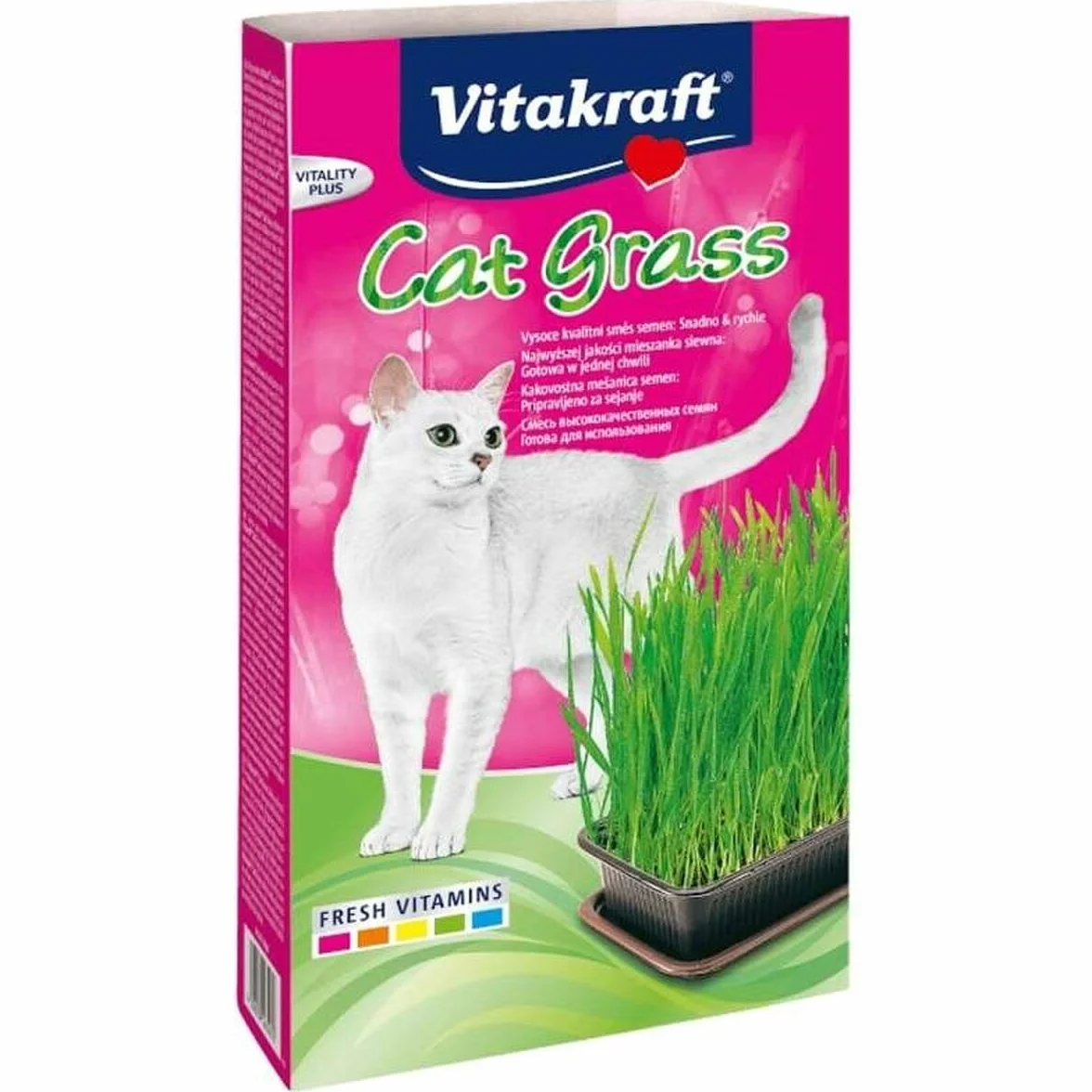 Vitakraft Cat Grass, Mezcla de Semillas de Hierba para Gatos, con vitaminas y minerales (1x 120g)