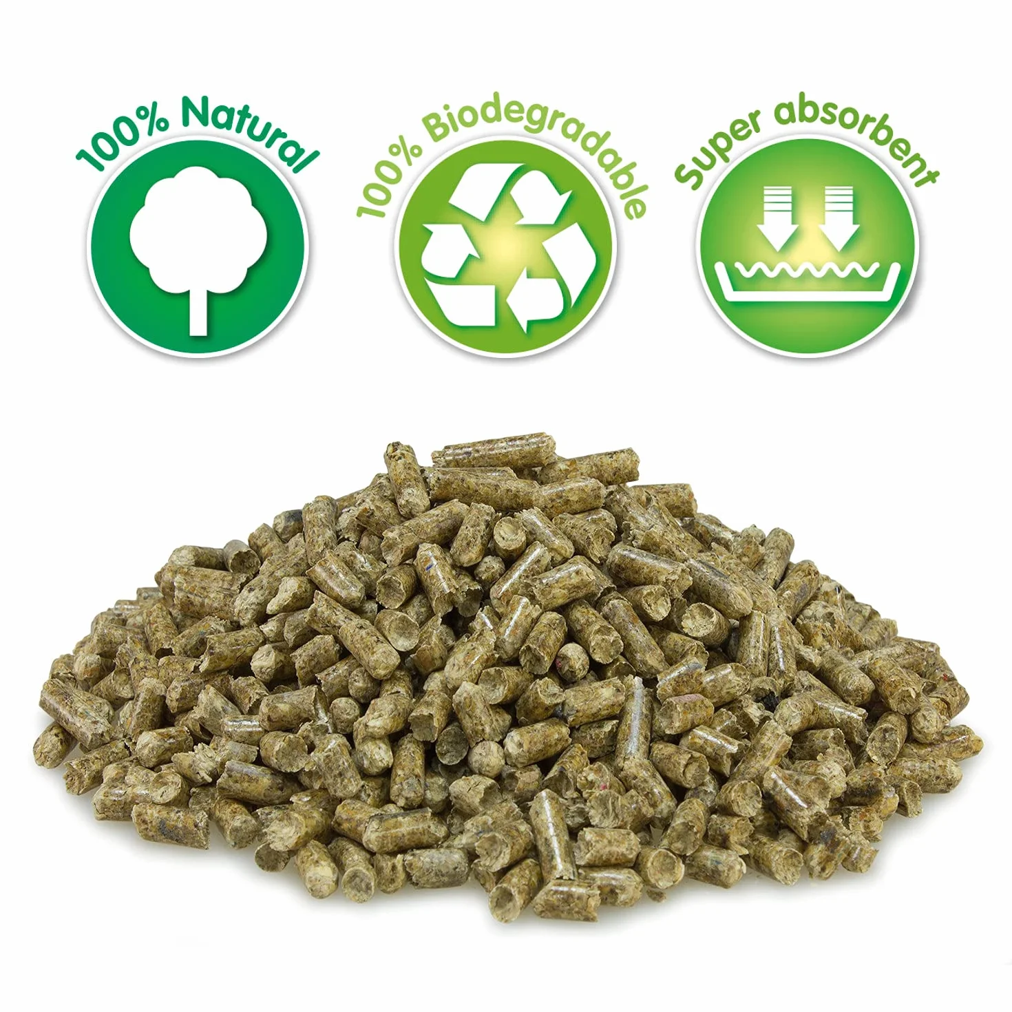 Arquivet Pellet - Lecho higiénico Natural, Vegetal, orgánico para Gatos y pequeños mamíferos roedores, 10 L