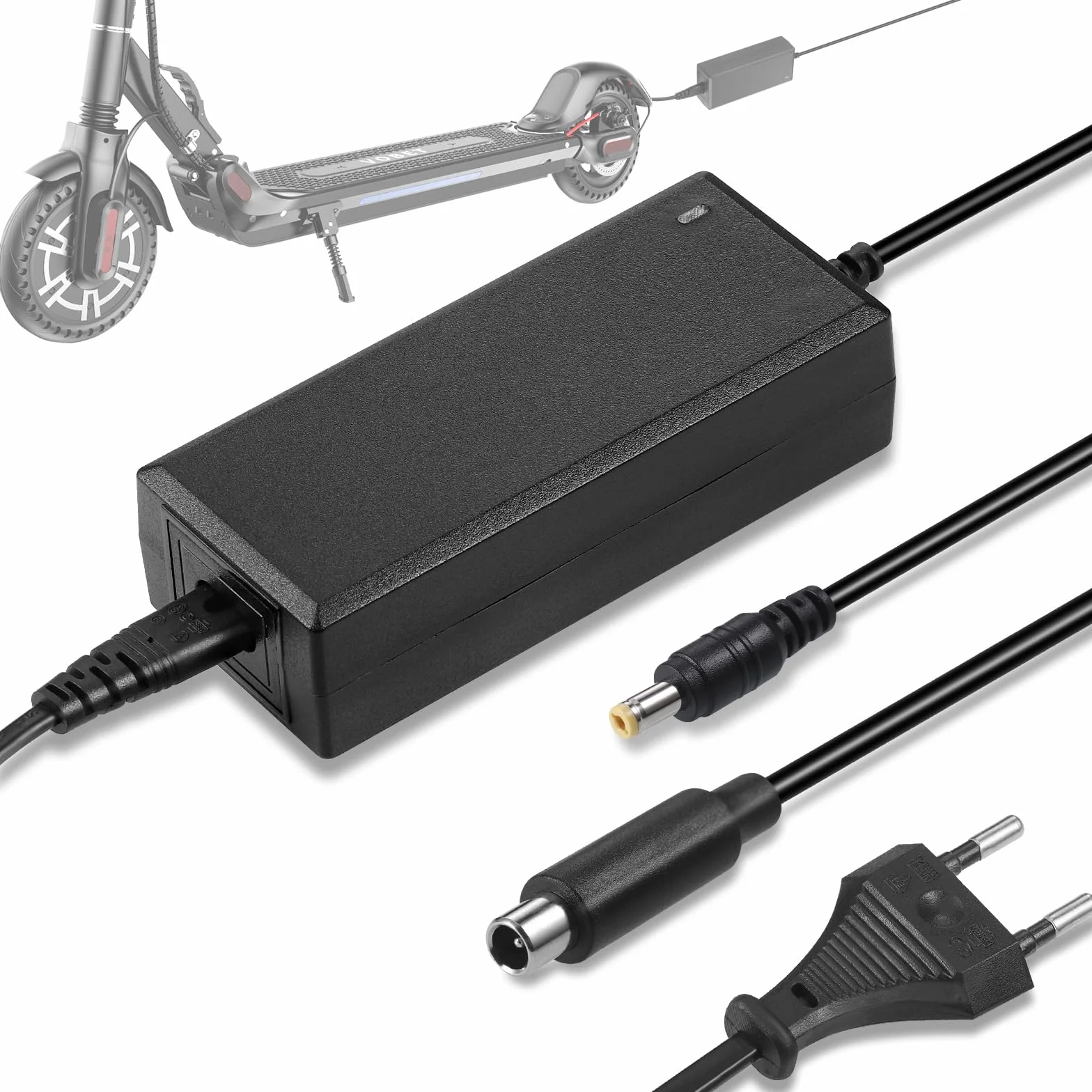 JIZZU Cargador Patinete Xiaomi 42V 2A AC a DC para M365 Pro Pro 2 Mi 3 Ninebot Segway