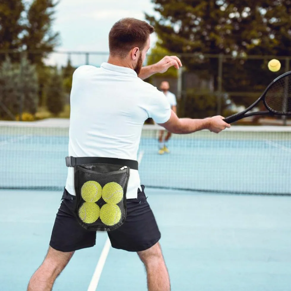 Riñonera para Pelota de Tenis, Soporte Ajustable para Banda de Pickleball, Transpirable, Bolsa de cinturón de Ping Pong