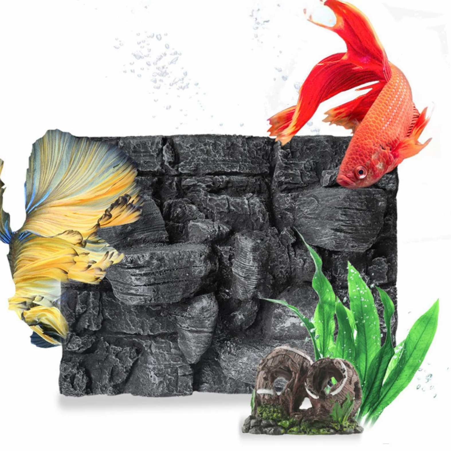 Decoración de Fondo para Terrario de Reptiles en 3D, Fondo para Terrario, Decoración de Pared, 60x45x6.5cm para Dragón Y Tortuga. Accesorios V, a, Individual