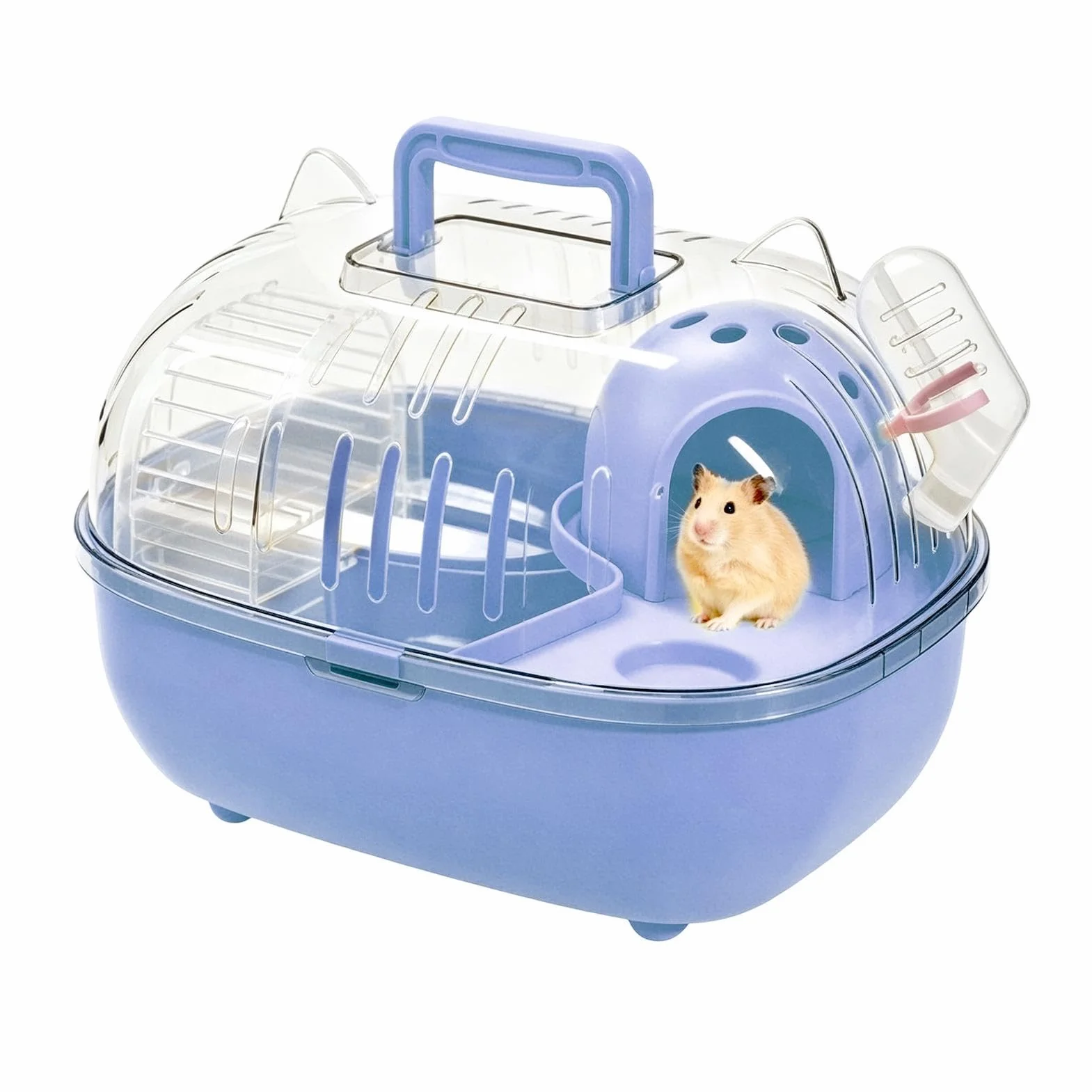 Jaula De Viaje para Hámster - Portátil Cubierta Transparente Linda - Jaula Transportín Hámster - Hogar, Viaje, Visita Al Veterinario, Jerbo, Conejito, Chinchilla, Erizo, Ratones, Ardilla