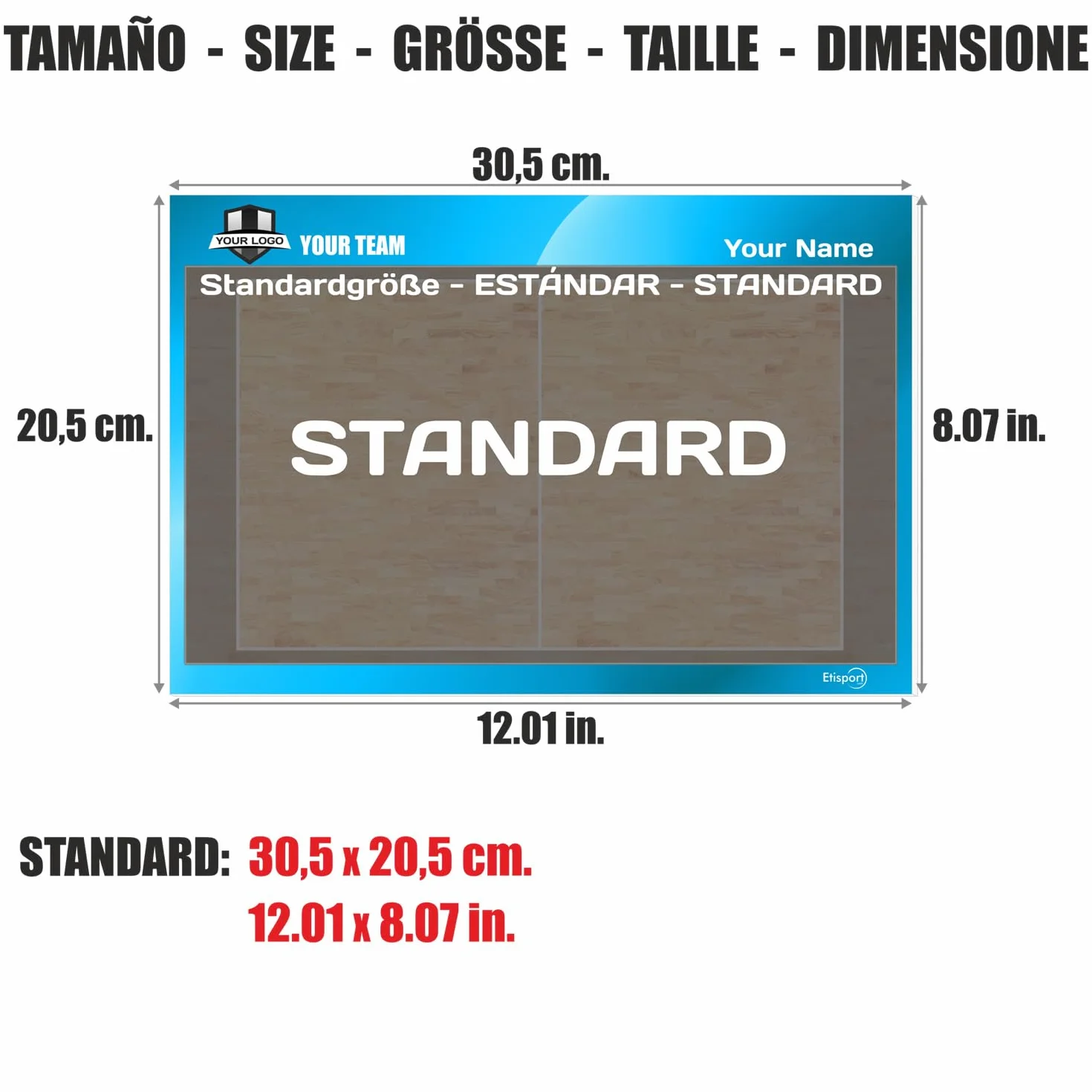 Pizarra táctica Hockey Patines Personalizada 30,5 x 20,5cm Tablero borrado seco