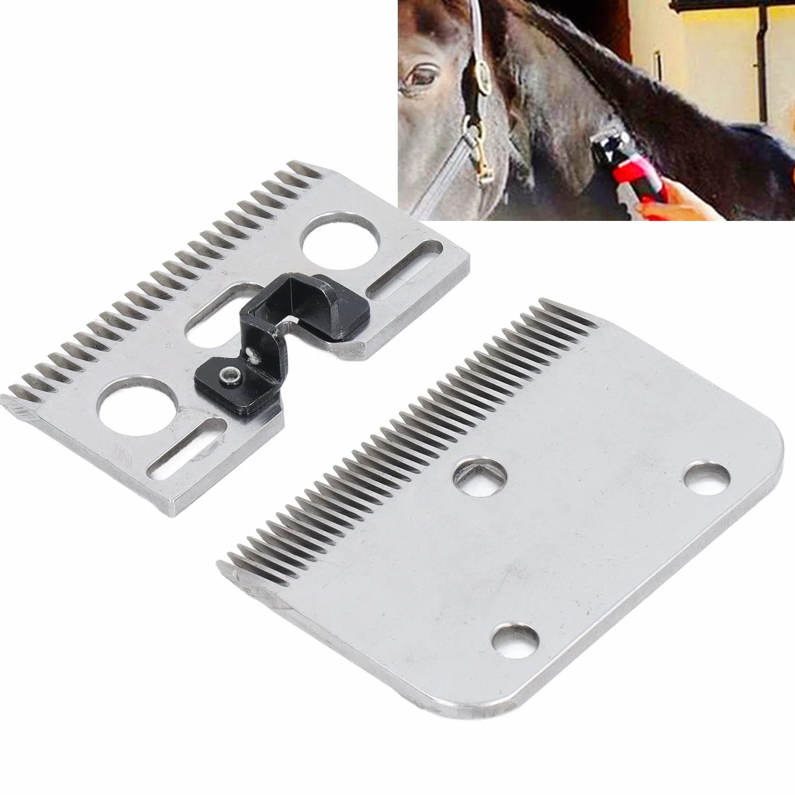 Cuchillas de Esquiladora Caballos, 35 Dientes Horse Clipper Blades Profesionales, Acero Inoxidable Set de Cuchillas de Recambio Universales, para Caballos Perros Burros Mulos Cabras Ganado