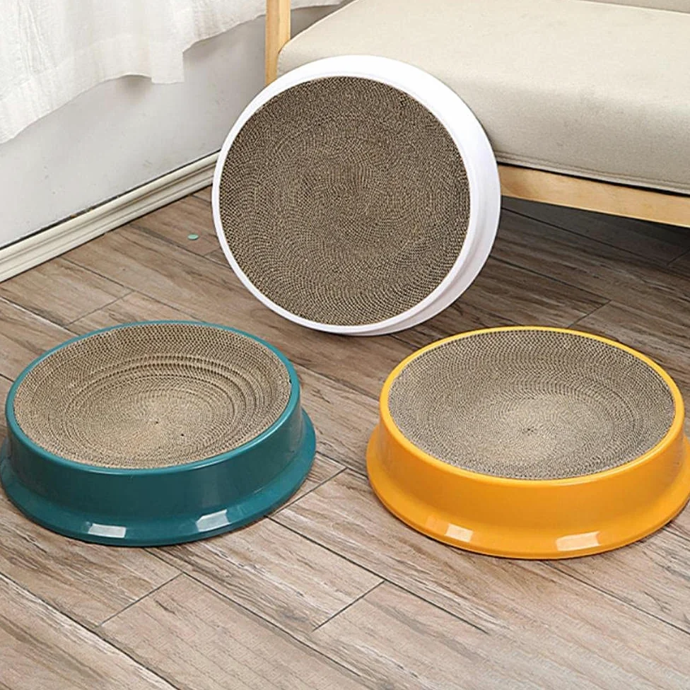 Juguete de Agarre de Gato Rascador Para Gatos, Almohadilla Para Rascar Corrugado Ovalado De Cartón, Rascador Para Gatos, Cama De Salón, Tablero Duradero, Cuenco Para Rascador De Gatos Tableros Afilado