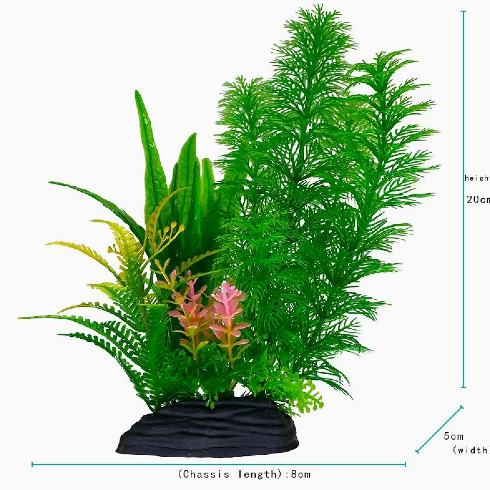 Adornos Artificiales de plástico for Plantas acuáticas, Accesorios simulación for pecera, 3 Piezas C