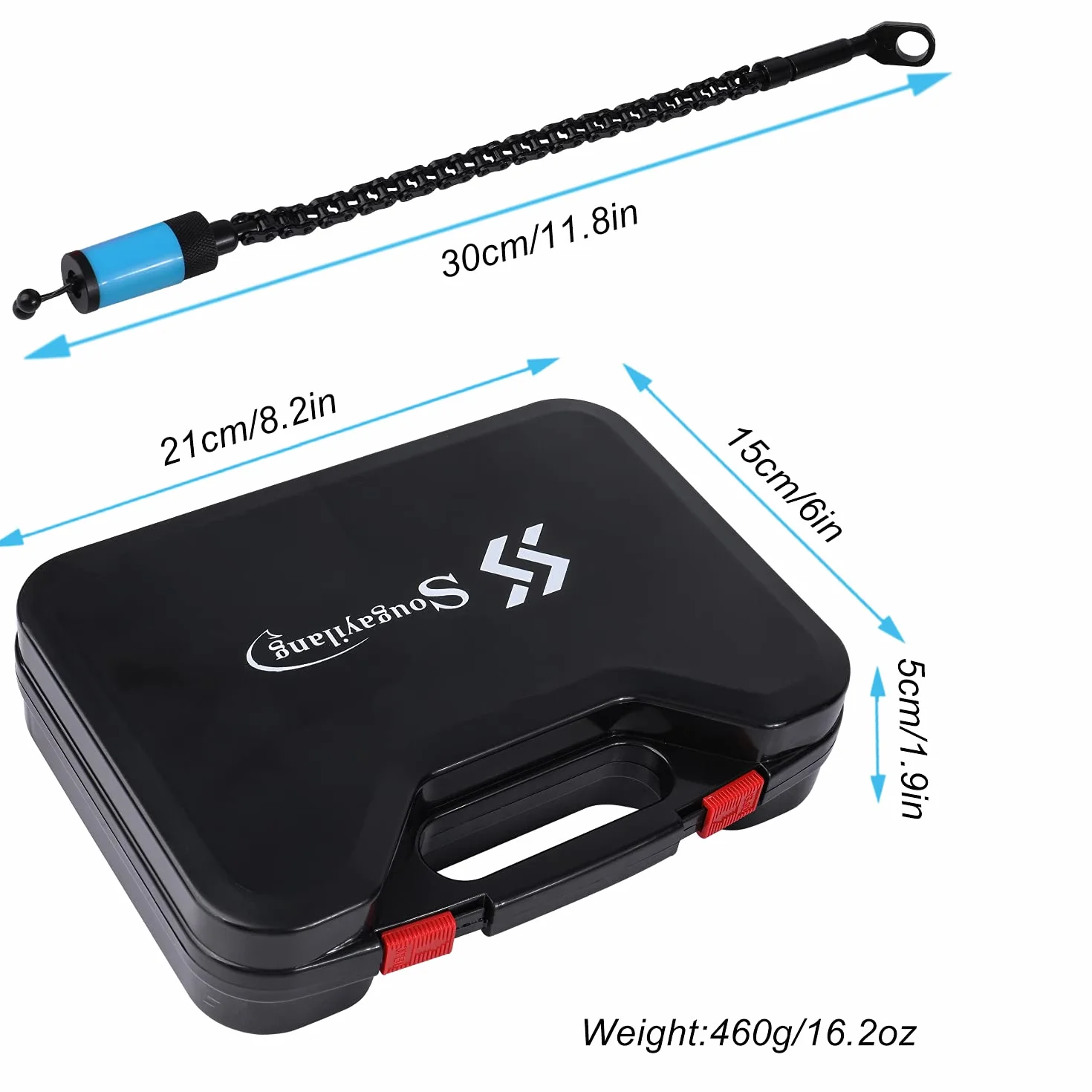 Sougayilang 4pcs Swingers de Pesca, Alarma de mordida Sensor Colgante para Pesca de Carpa con Caja de ABS
