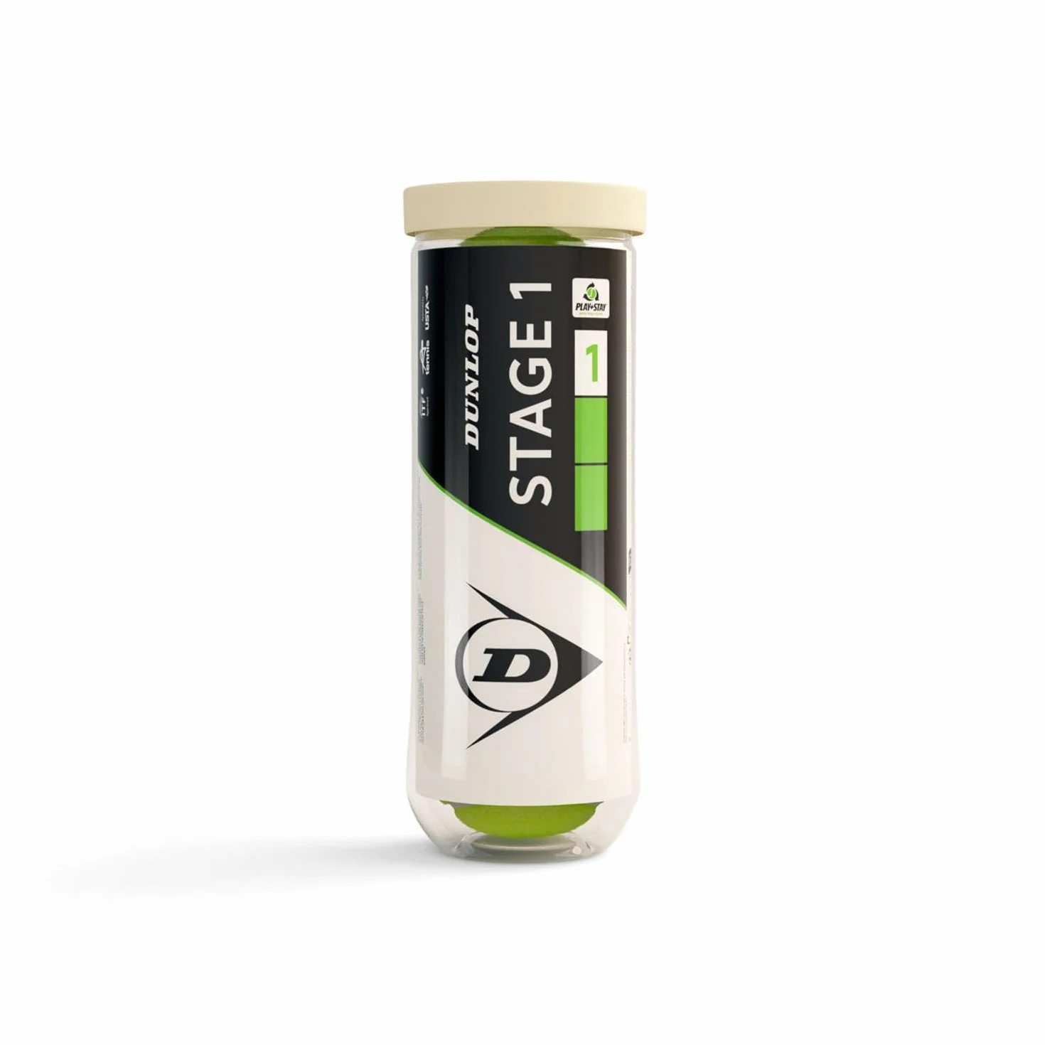 Dunlop Pelota de Tenis Stage 1 Verde 3 Unidades para Niños Principiantes