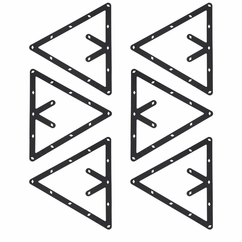 RiToEasysports Rack de Billar Triángulo Negro 6 Piezas Accesorio Mesa de Billar