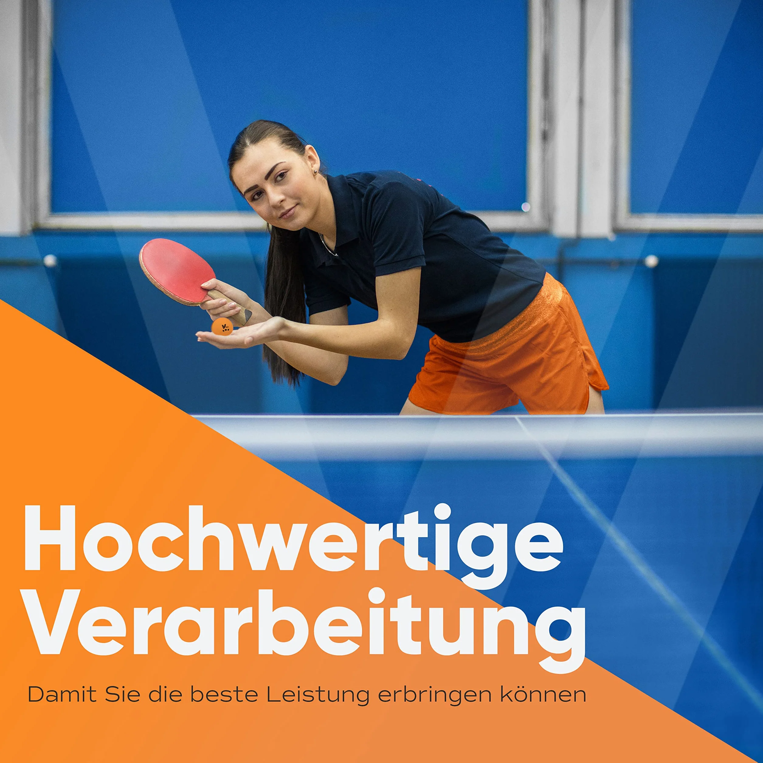 Villkin Pelotas de ping pong 40 mm 24 unidades naranja
