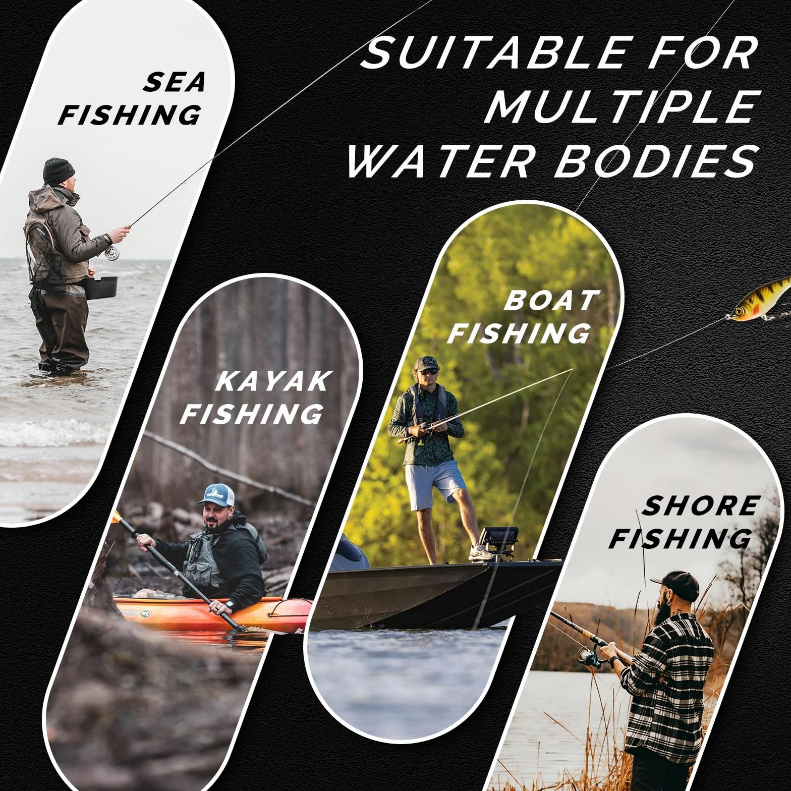 LUCKY Transductor Portátil Detector de Peces Sonar Inalámbrico MT-202 Para Kayak Embarcaciones Pesca