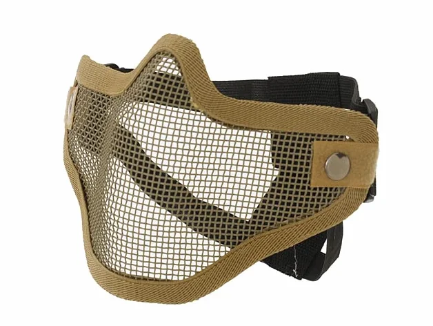 Máscara Protectora de Malla de Acero para Airsoft Ajustable con Bordes de Cordura