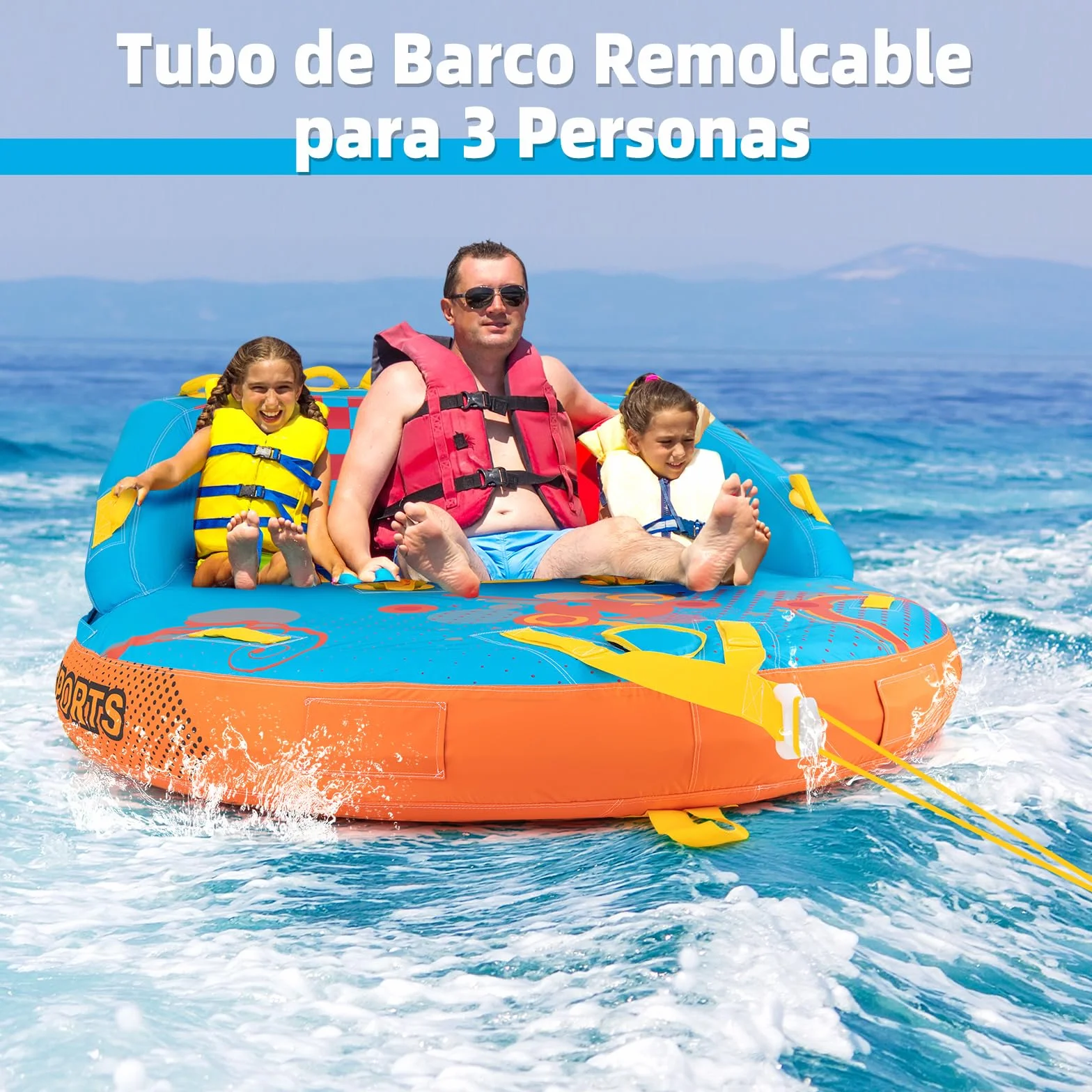 COSTWAY Tubos Remolcables para Navegar de 3 Pasajeros, Cubierta de Nailon Grueso Resistente