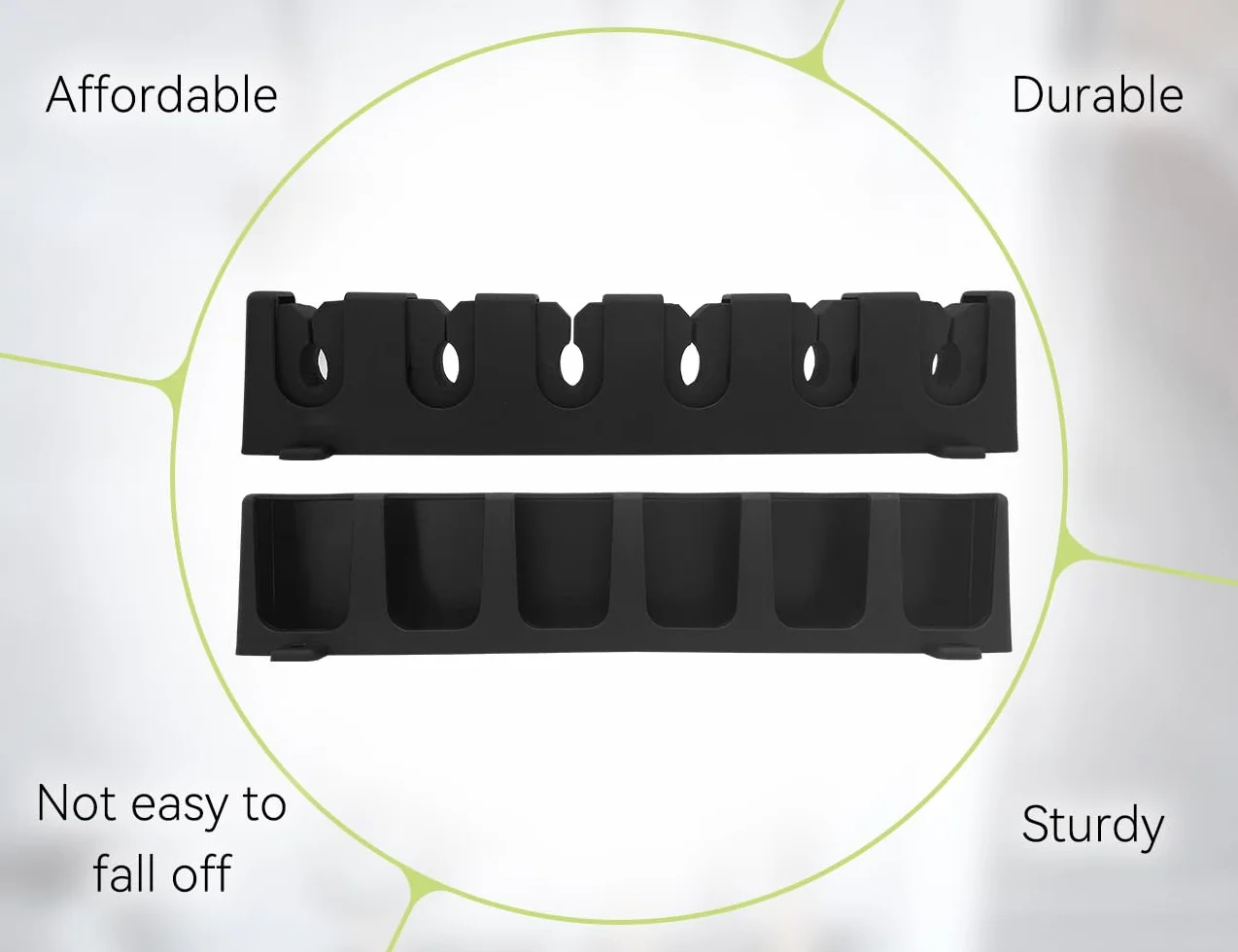 Portacañas de Pared para 6 Cañas de Pescar, Soporte Negro