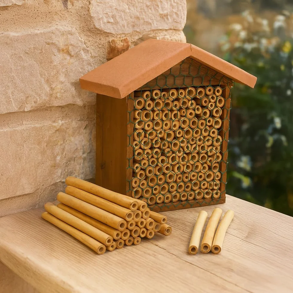 Vie Naturals - Tubos de bambú para Abejas, 15 cm, 100 Unidades