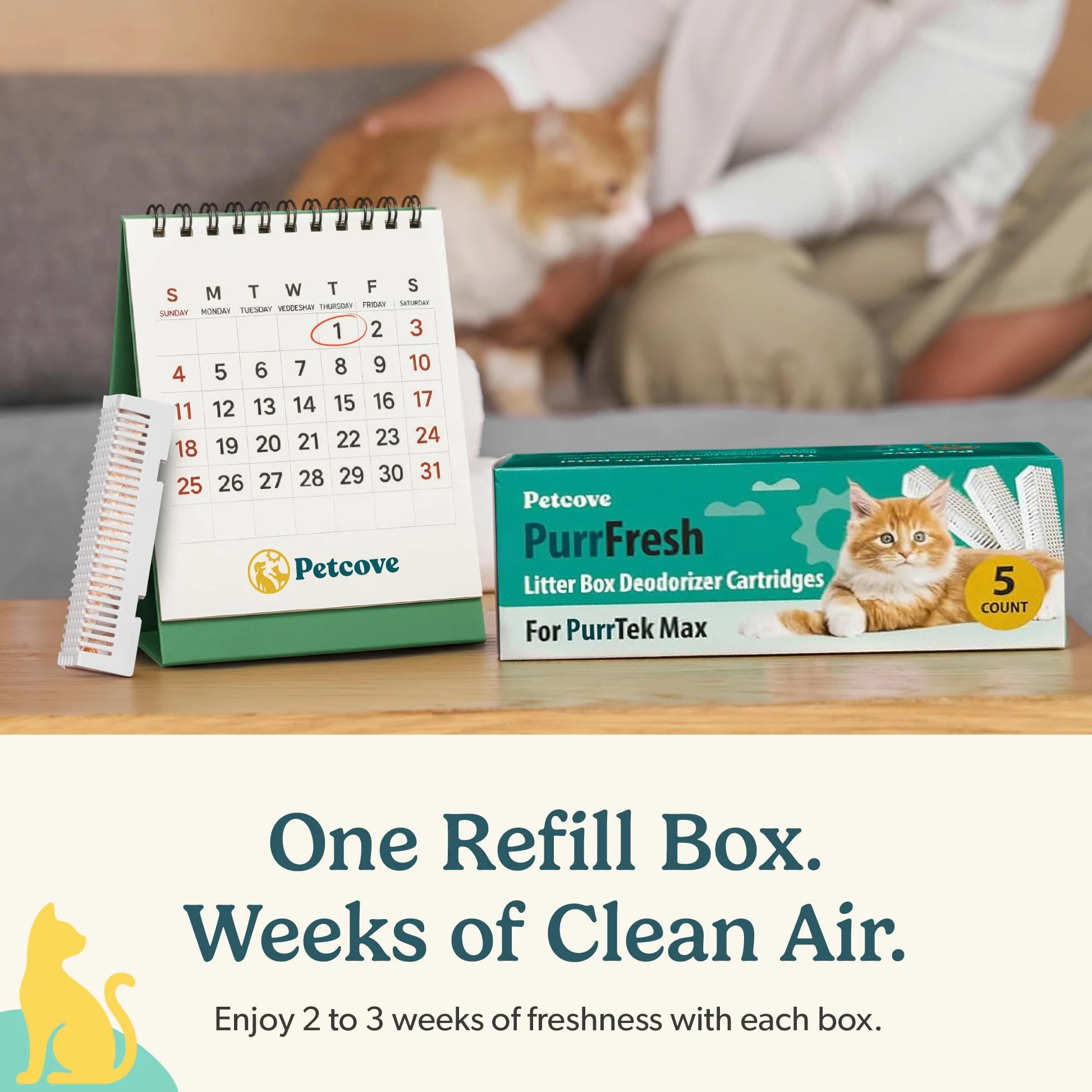 PurrFresh - Desodorizantes de carbón para cajas de arena autolimpiables automáticas, repuestos de control de olores de carbón activado sin perfume, ajuste preciso, fácil instalación para Purrtek Max