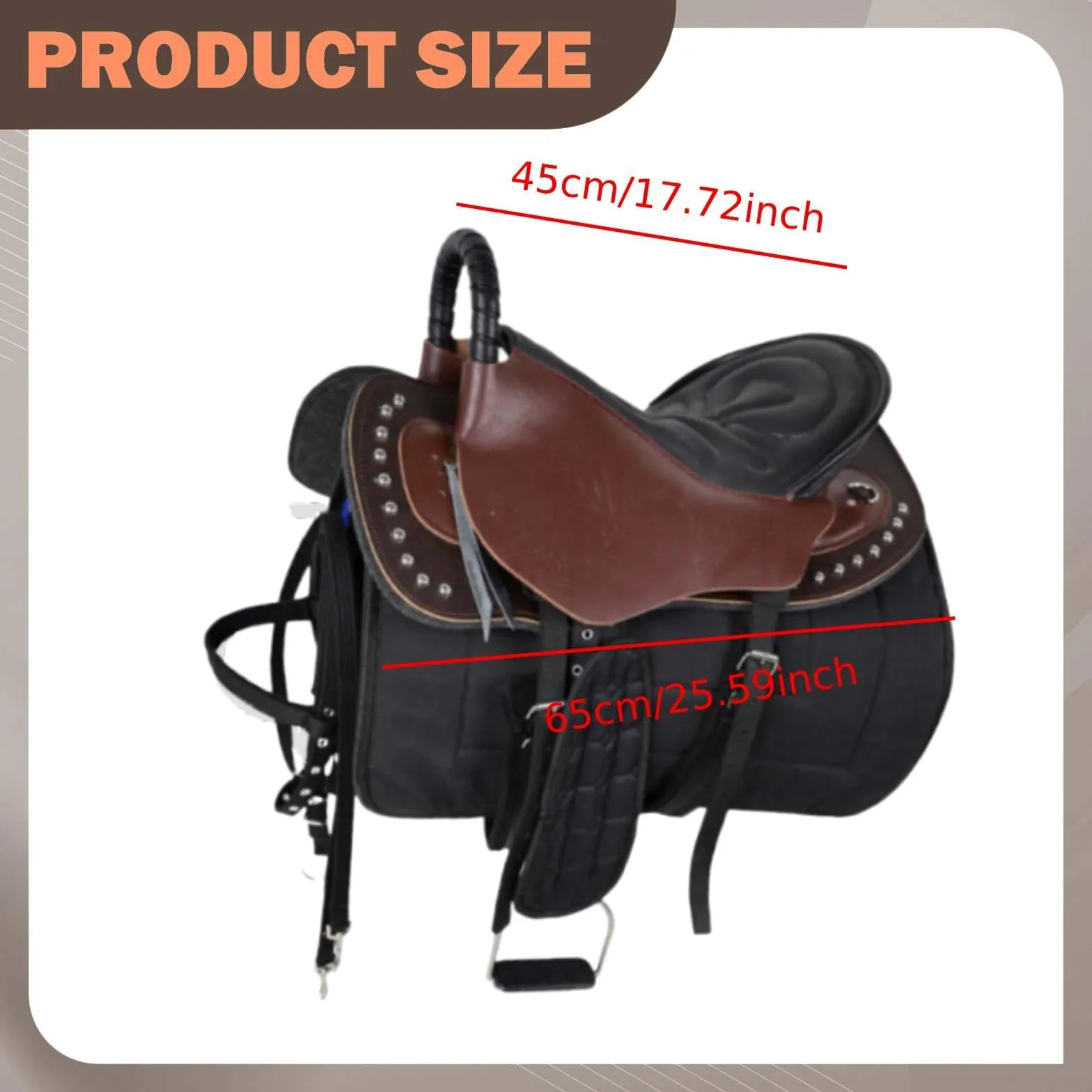 Silla de Montar para Caballo Almohadilla Antideslizante Juego de Material Resistente con Absorción de Impactos Adecuado para Principantes Form
