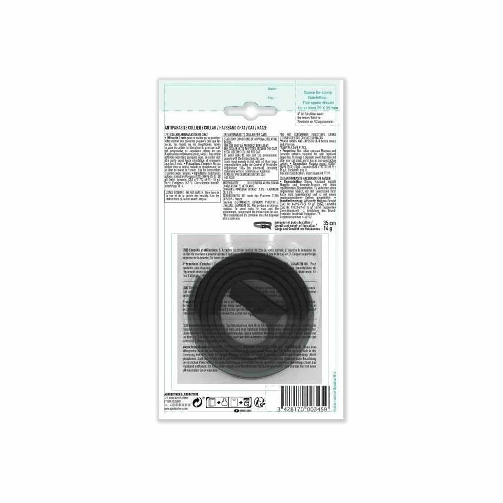 Vetocanis | Collar Antiparasitario Gatos | Protección y Tratamiento Antiparasitario Gatos | Eficaz 3 Meses | Para Gatos de + de 9 Meses | Resistente al Agua | Formulado bajo Control Veterinario