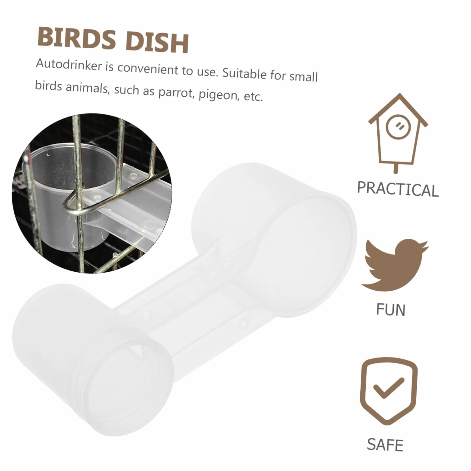 ibasenice Bebedero Automático Fácil de Limpiar para Palomas y Loros Doble Salida Plástico Blanco Paquete de 10 Unidades Adecuado para Tiendas de Mascotas y Zoológicos