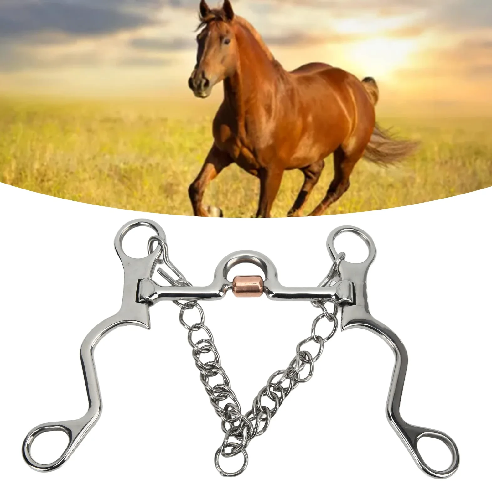 Broca de Caballo Pelham, Broca de Caballo de Acero Inoxidable Fuerte for Montar a Caballo, Broca y Broca de Boca de Caballo de Rendimiento ecuestre/1188
