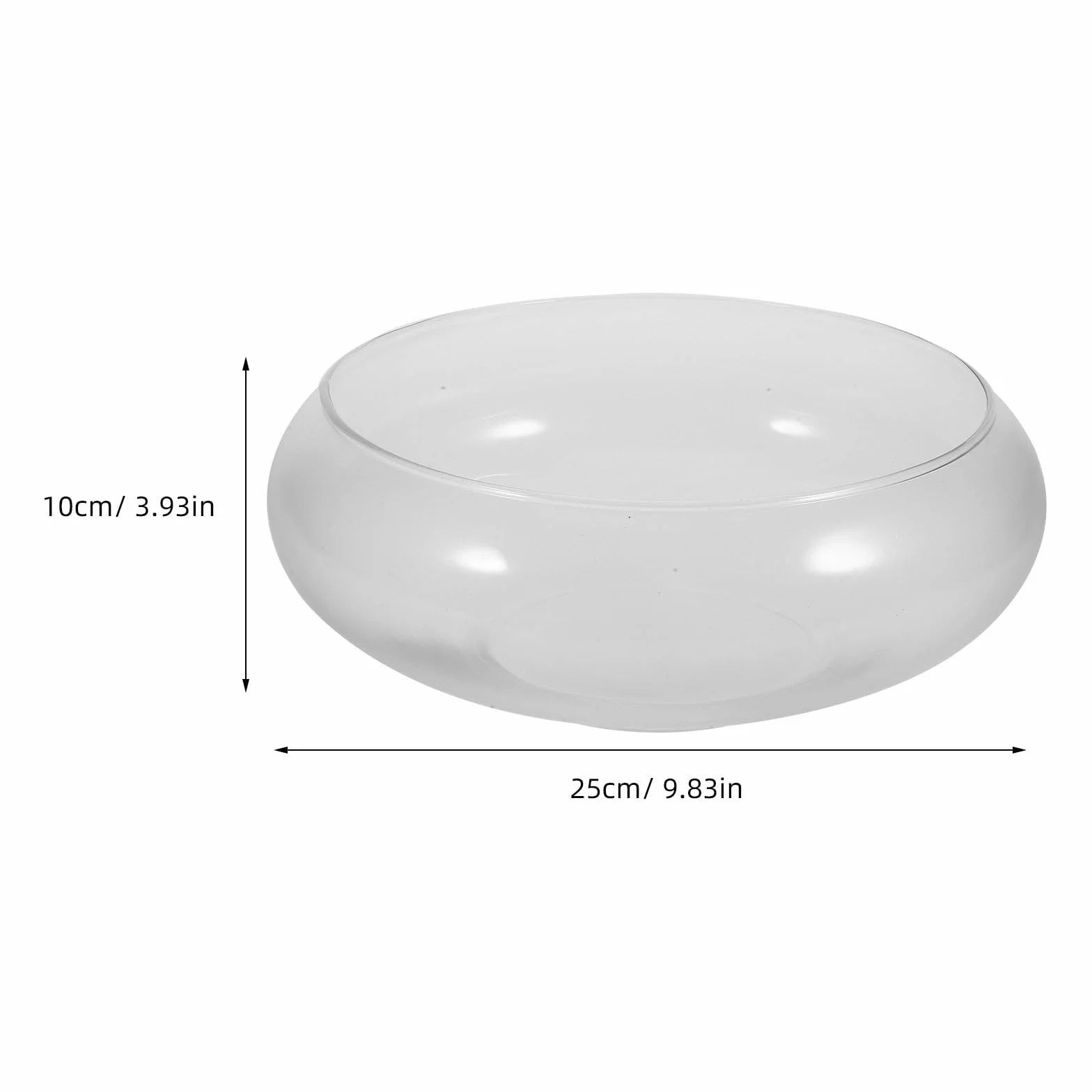GANAZONO Pecera Transparente De Vidrio Redonda De 9.84X9.84X3.93In Maceta Hidropónica para Escritorio Acuario Portátil para Pequeños Peces Decoración De Hogar Oficina Y Jardín