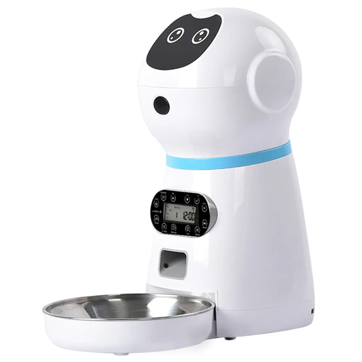 FOMIYES Comedero Automático Diseño de Goma Flexible con Temporizador Digital para Gatos y Alimentación Programable Capacidad 3.5l para Uso Doméstico