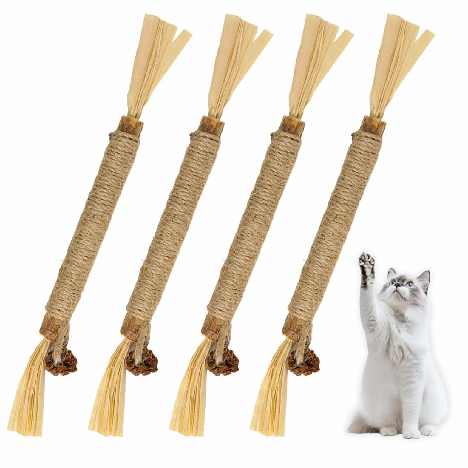 4 piezas de palitos masticables para gatos, juguetes de higiene bucal, cuidado dental, ayuda a eliminar el sarro y el mal aliento, salud e higiene dental