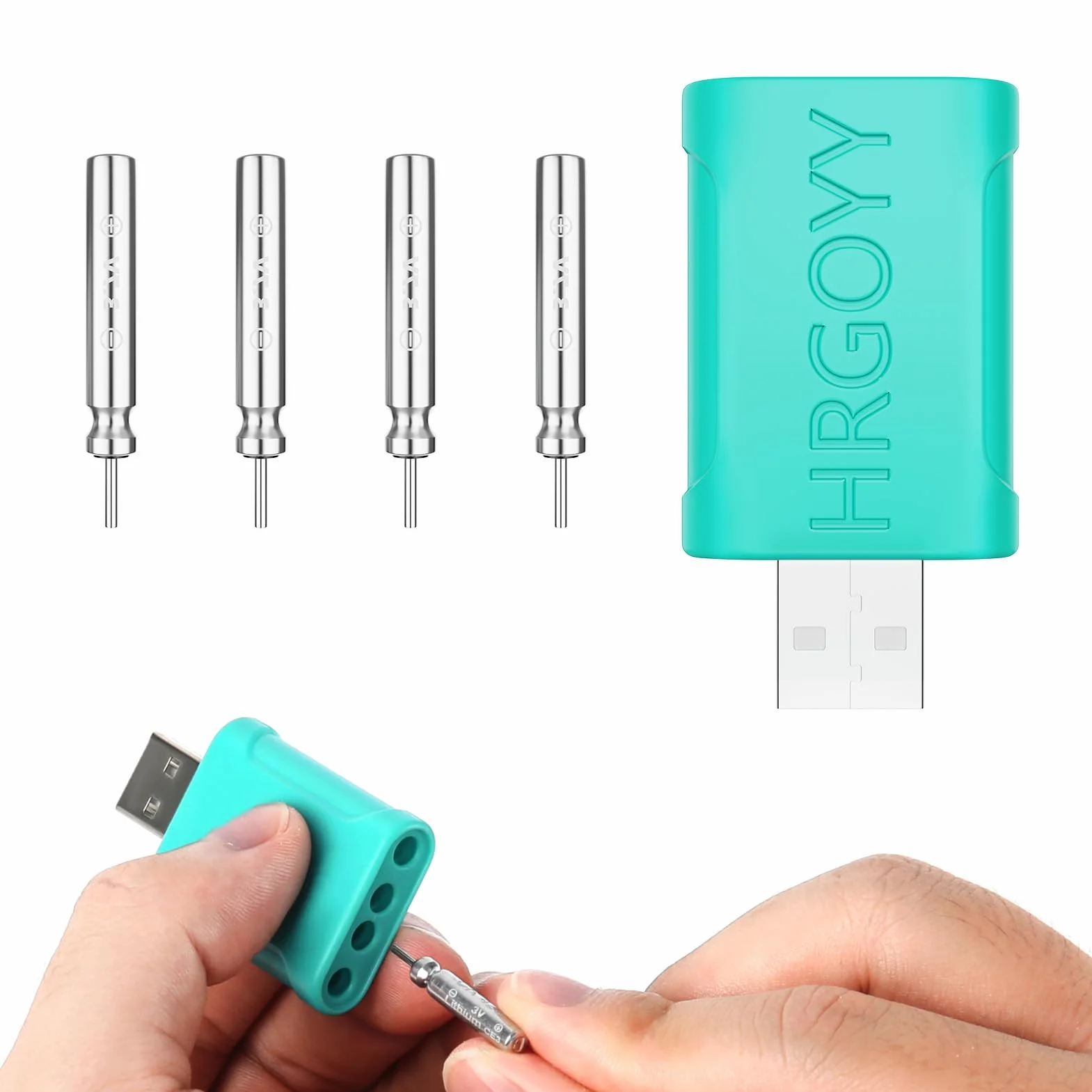 CR425 LED Batería recargable para campanas de alarma de pesca con cargador USB