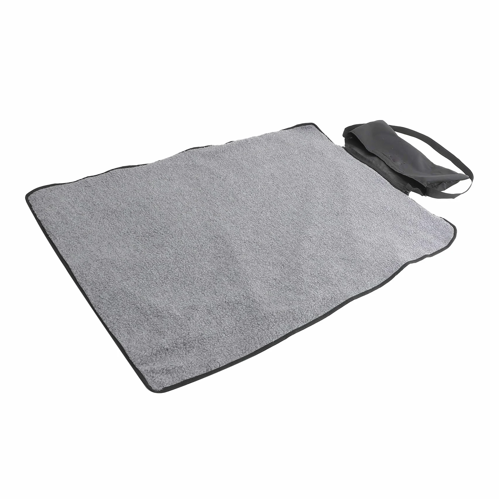 YARNOW Manta Plegable Portátil para Mascotas Térmica Multifuncional Negra | Lana, Rectangular y Lavable, Bolsa Lateral Cremallera, Uso Exterior Cama