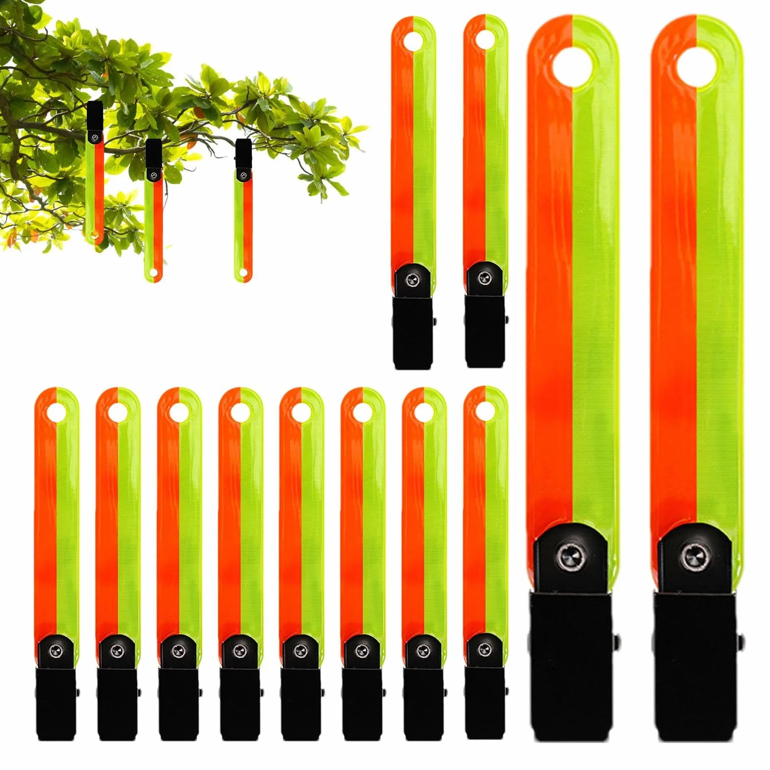 Marcadores de senderos para árboles de Alta Visibilidad con Clips - Tachuelas reflectoras de PVC, Cinta Impermeable