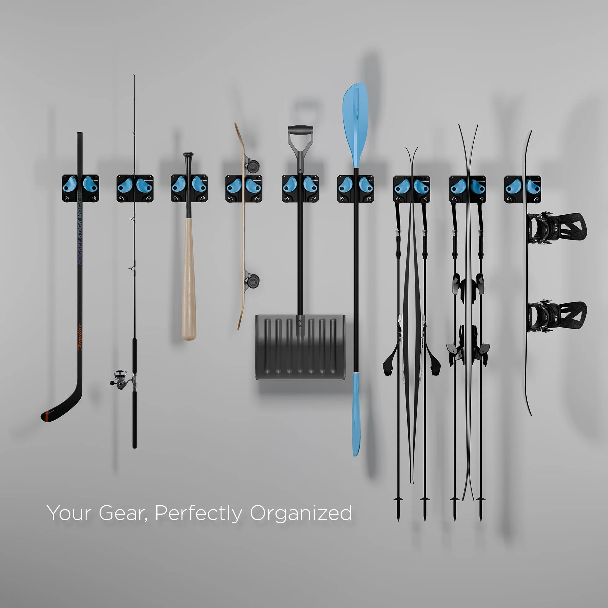 Gravity Grabber Estante de Pared para Esquí y Snowboard - Azul Verdoso